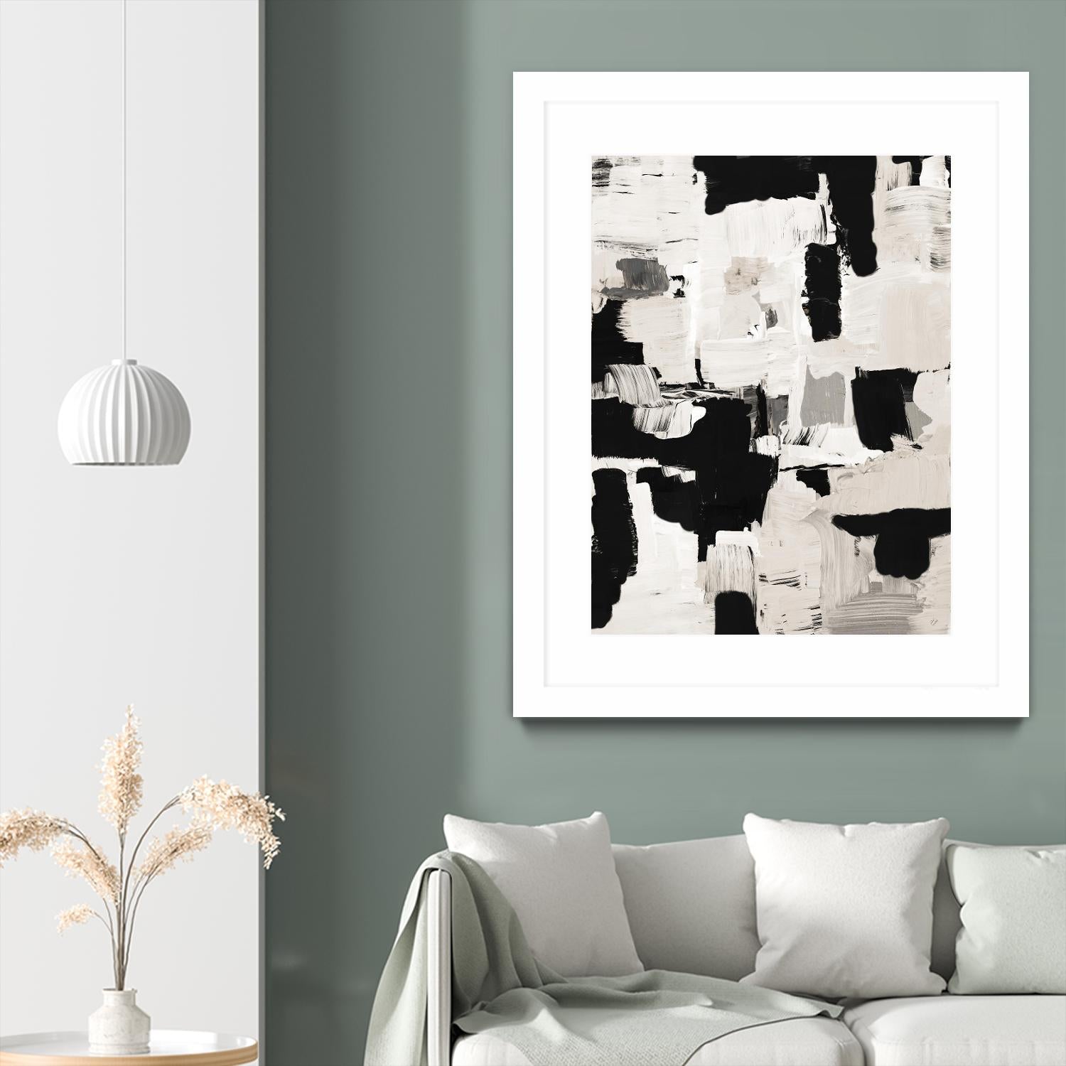 Night Peace Abstract by Lanie Loreth on GIANT ART - beige black & white white