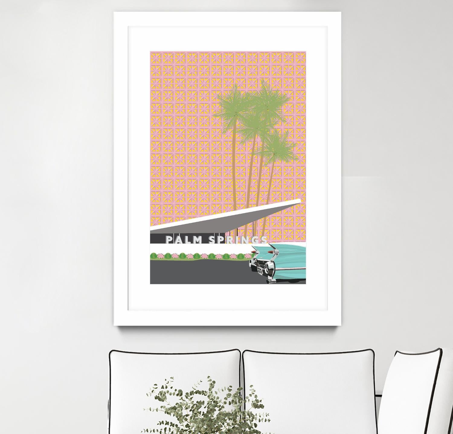 Palm Springs With Convertible by Jen Bucheli on GIANT ART - travel decorative