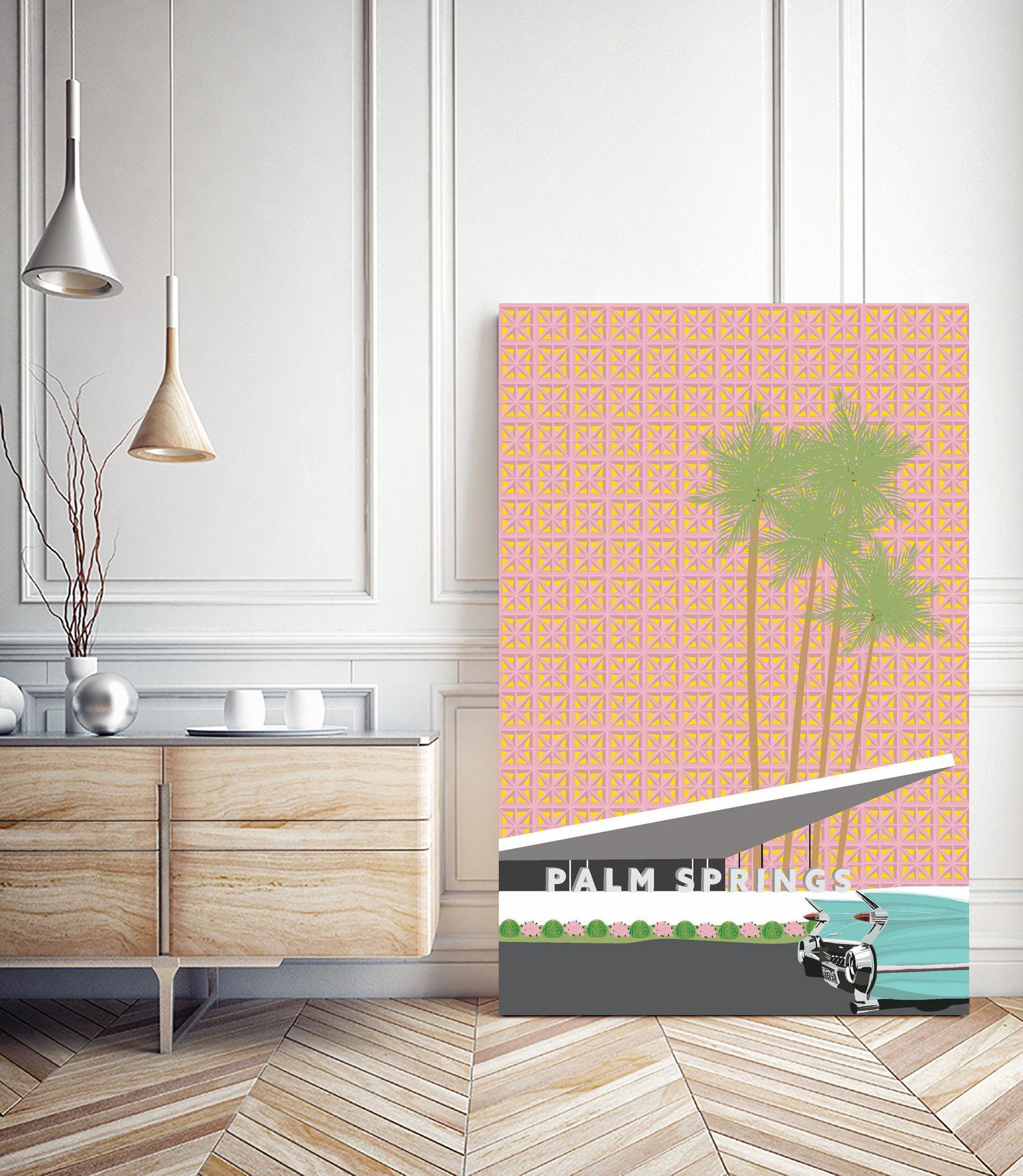 Palm Springs With Convertible by Jen Bucheli on GIANT ART - travel decorative