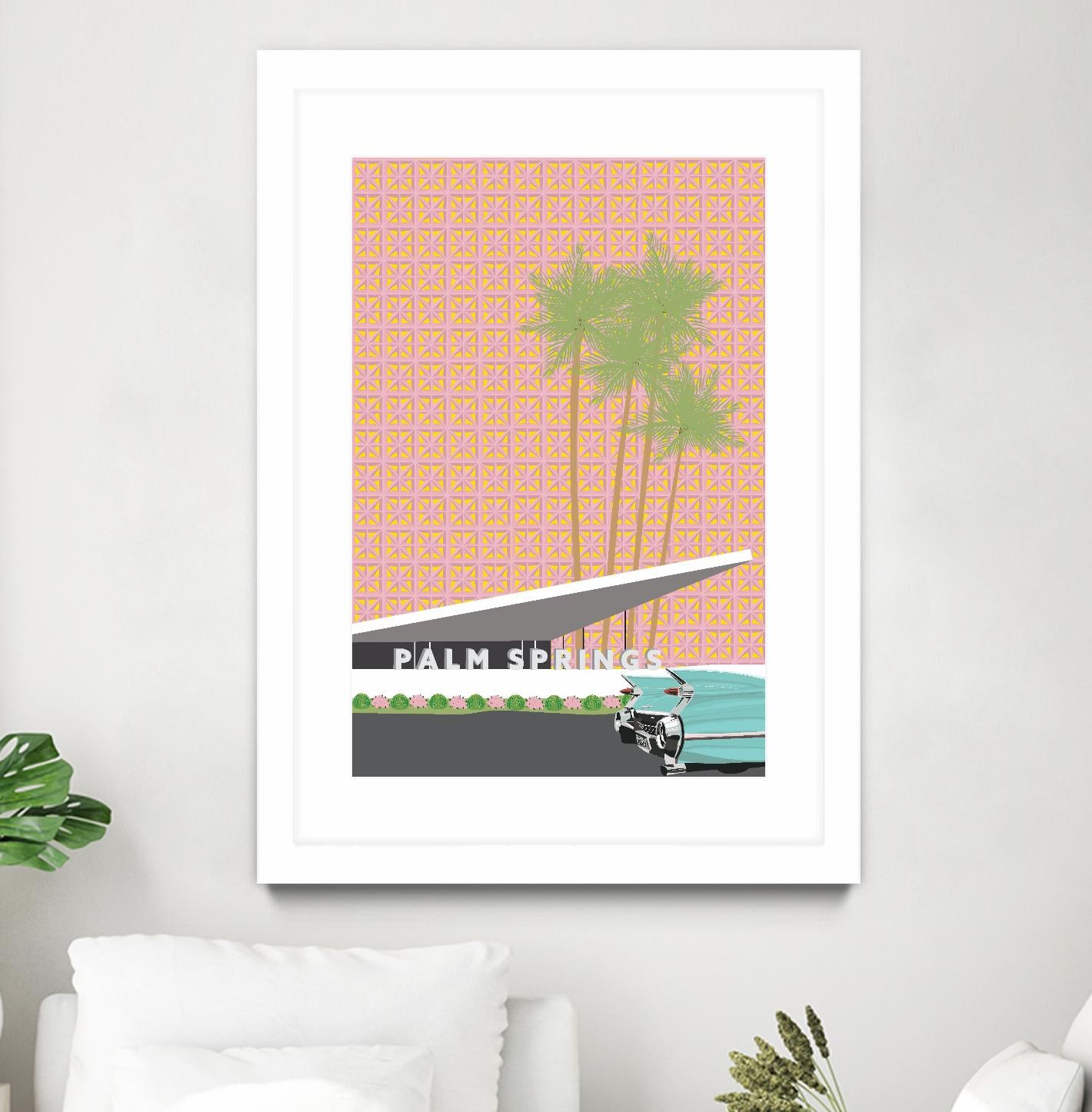Palm Springs With Convertible by Jen Bucheli on GIANT ART - travel decorative