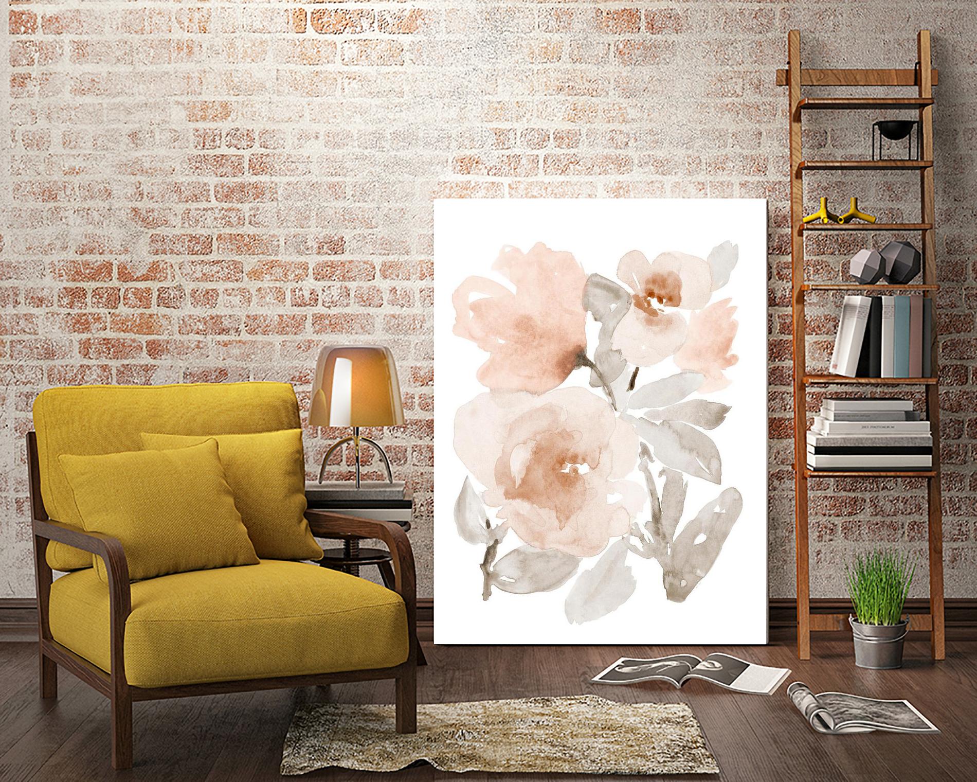 Peach Tranquil Florals I by Lanie Loreth on GIANT ART - peach floral