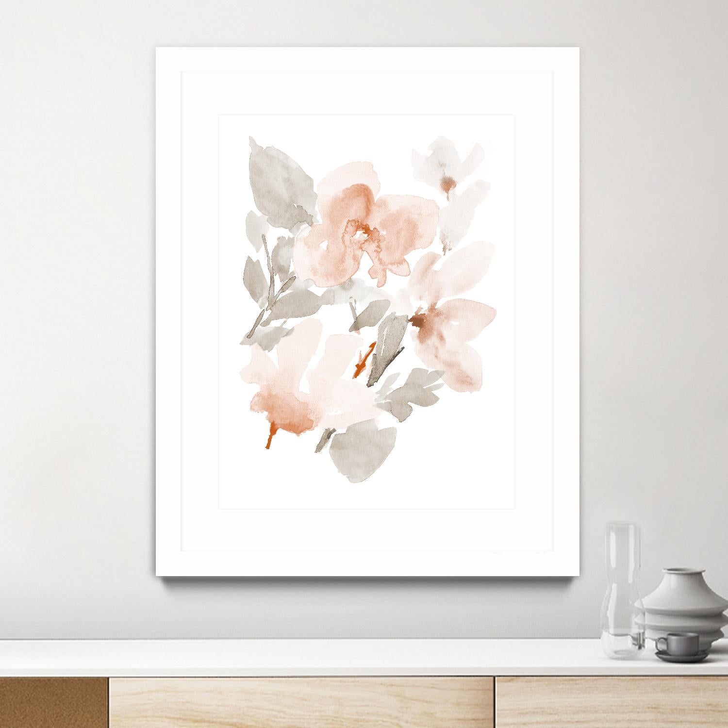 Peach Tranquil Florals II by Lanie Loreth on GIANT ART - peach floral