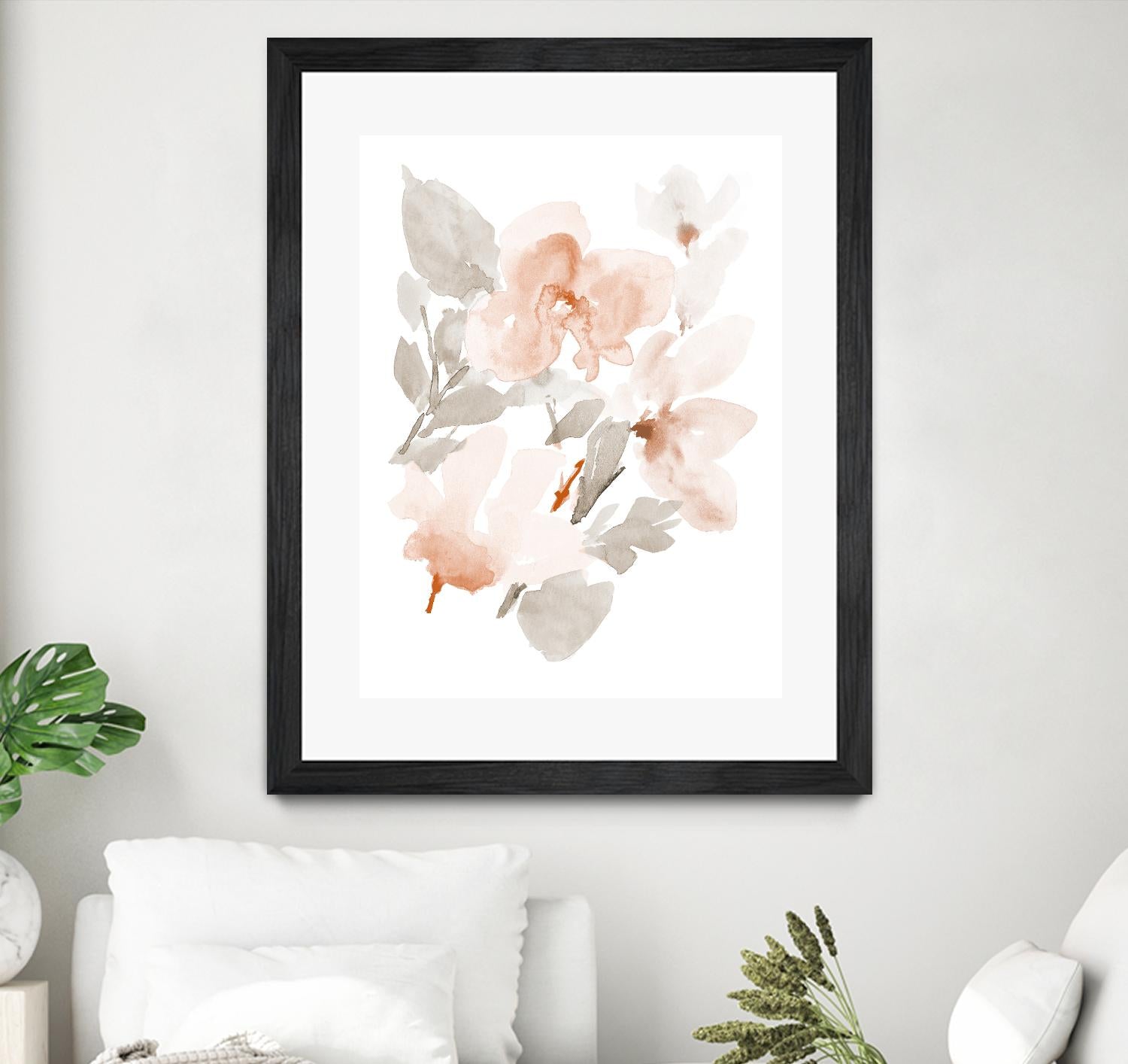 Peach Tranquil Florals II by Lanie Loreth on GIANT ART - peach floral