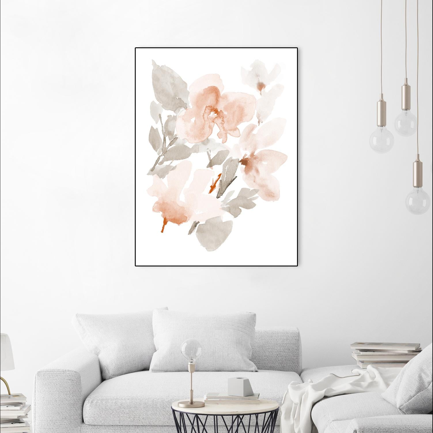 Peach Tranquil Florals II by Lanie Loreth on GIANT ART - peach floral