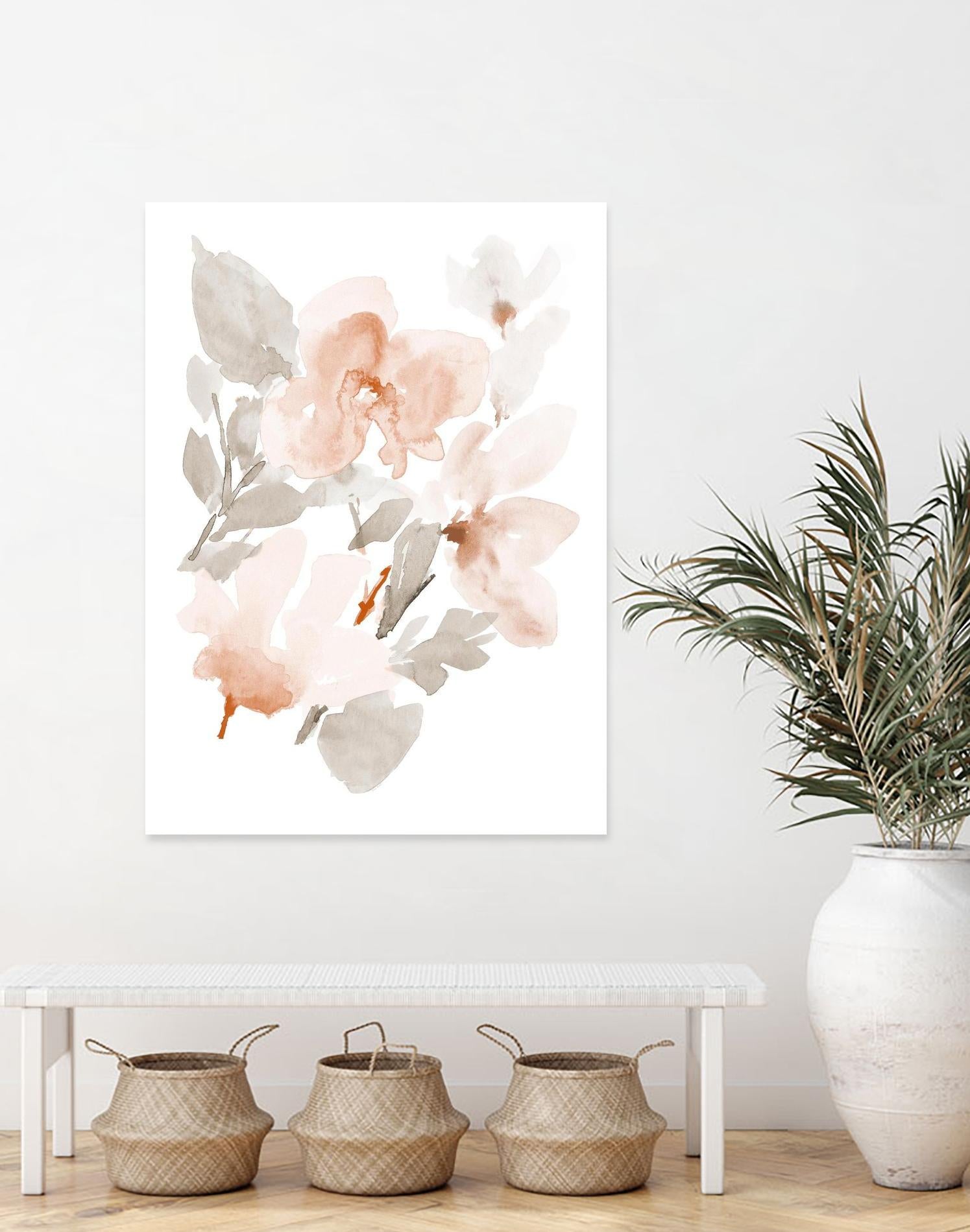 Peach Tranquil Florals II by Lanie Loreth on GIANT ART - peach floral