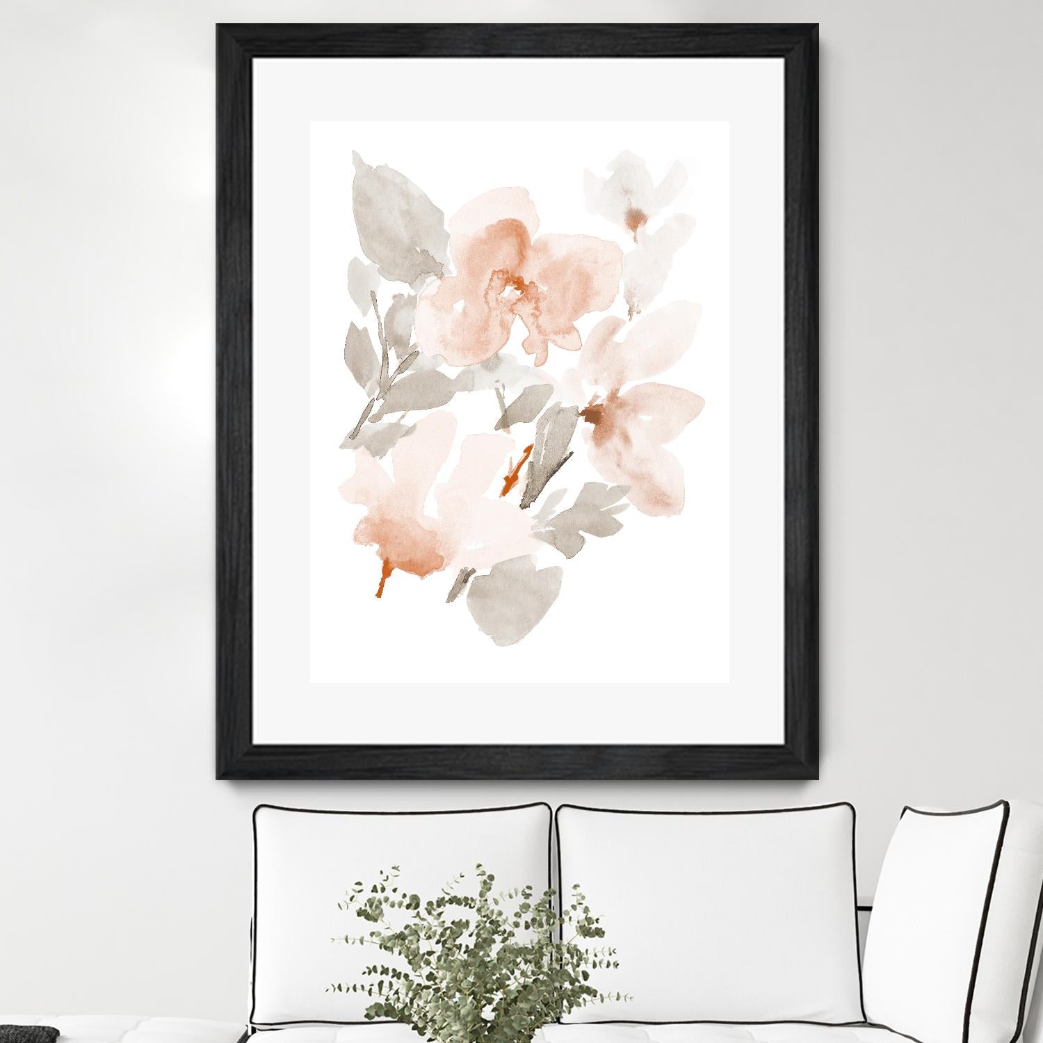 Peach Tranquil Florals II by Lanie Loreth on GIANT ART - peach floral
