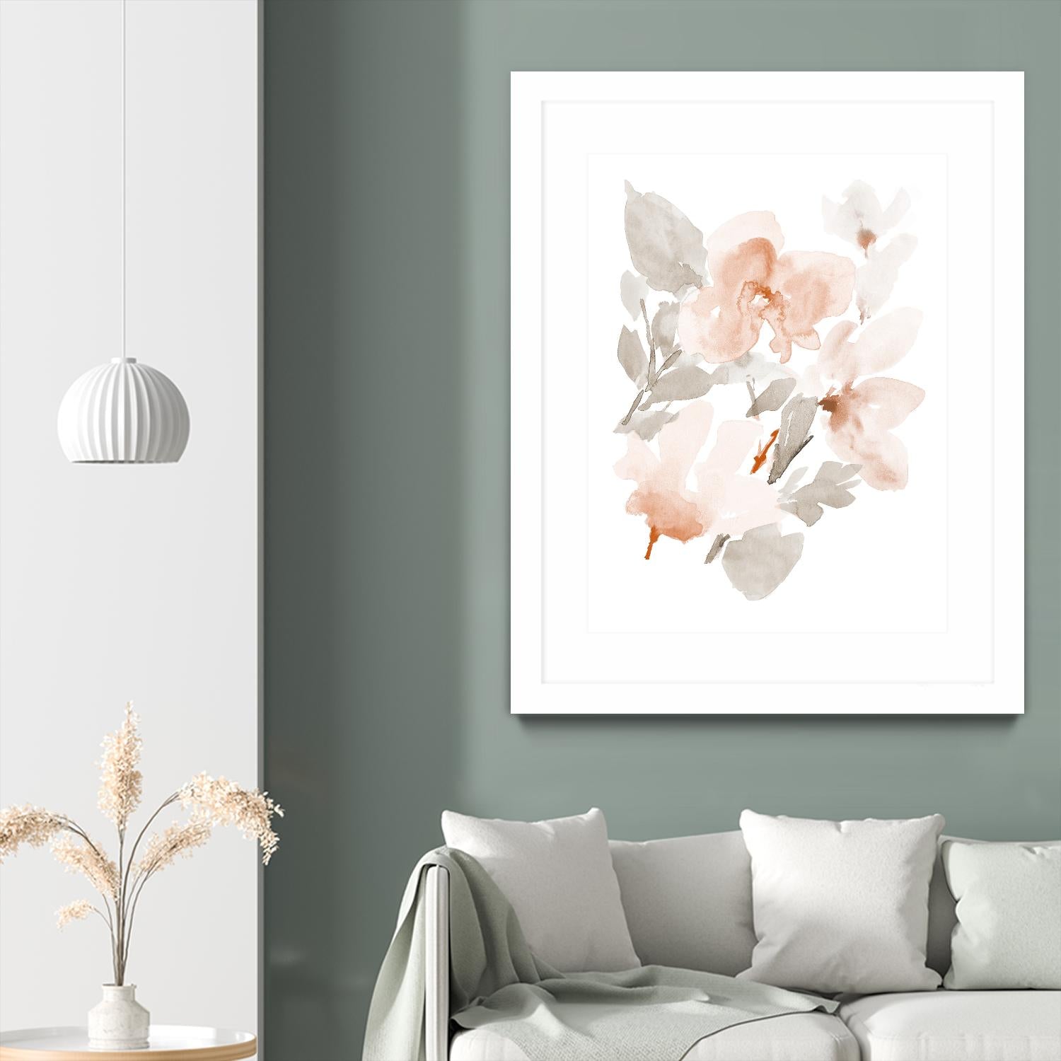 Peach Tranquil Florals II by Lanie Loreth on GIANT ART - peach floral