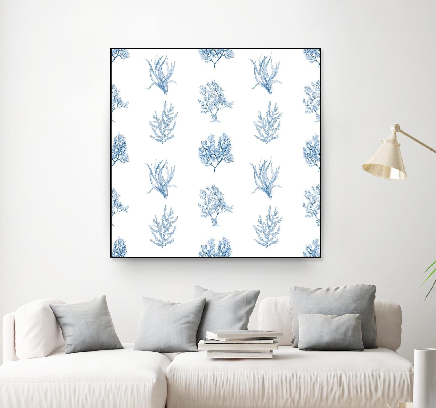 Blue Seagrass Pattern by Lanie Loreth on GIANT ART - coastal pattern