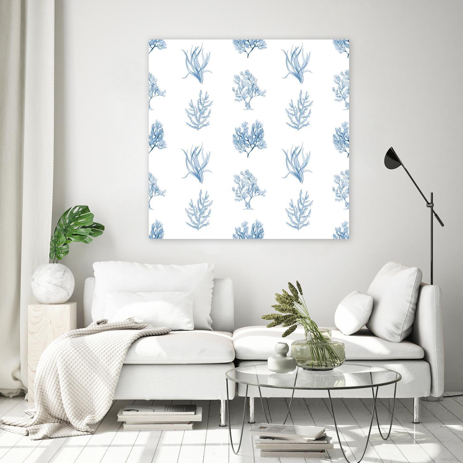 Blue Seagrass Pattern by Lanie Loreth on GIANT ART - coastal pattern