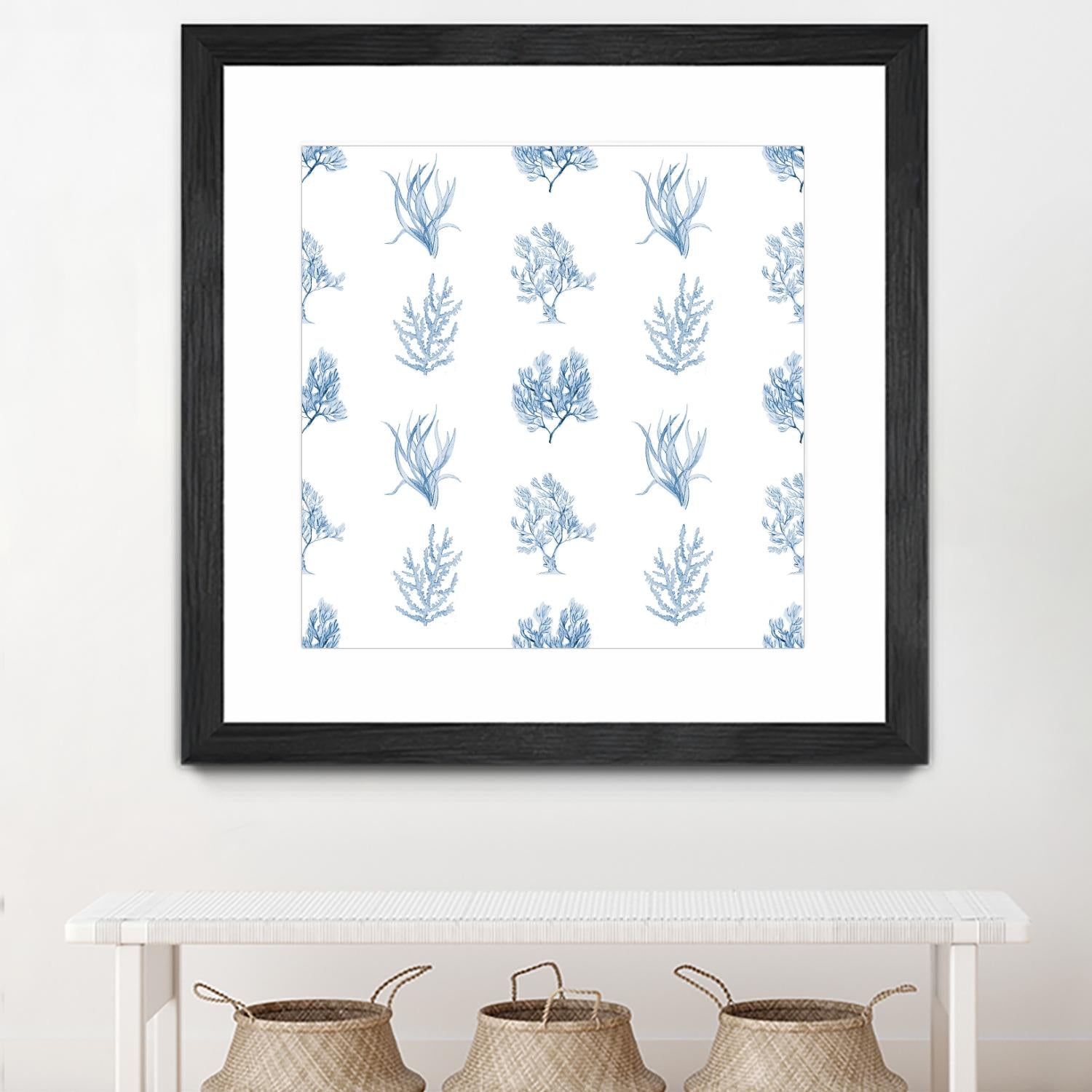 Blue Seagrass Pattern by Lanie Loreth on GIANT ART - coastal pattern