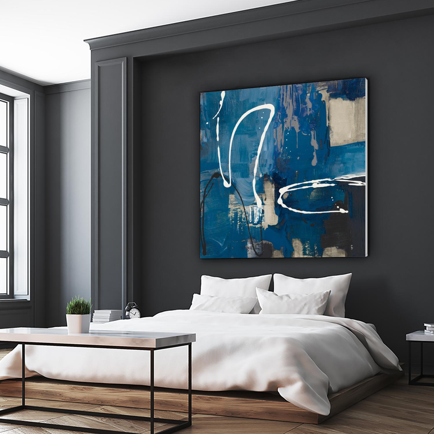 Indigo Retro by Lanie Loreth on GIANT ART - indigo abstract