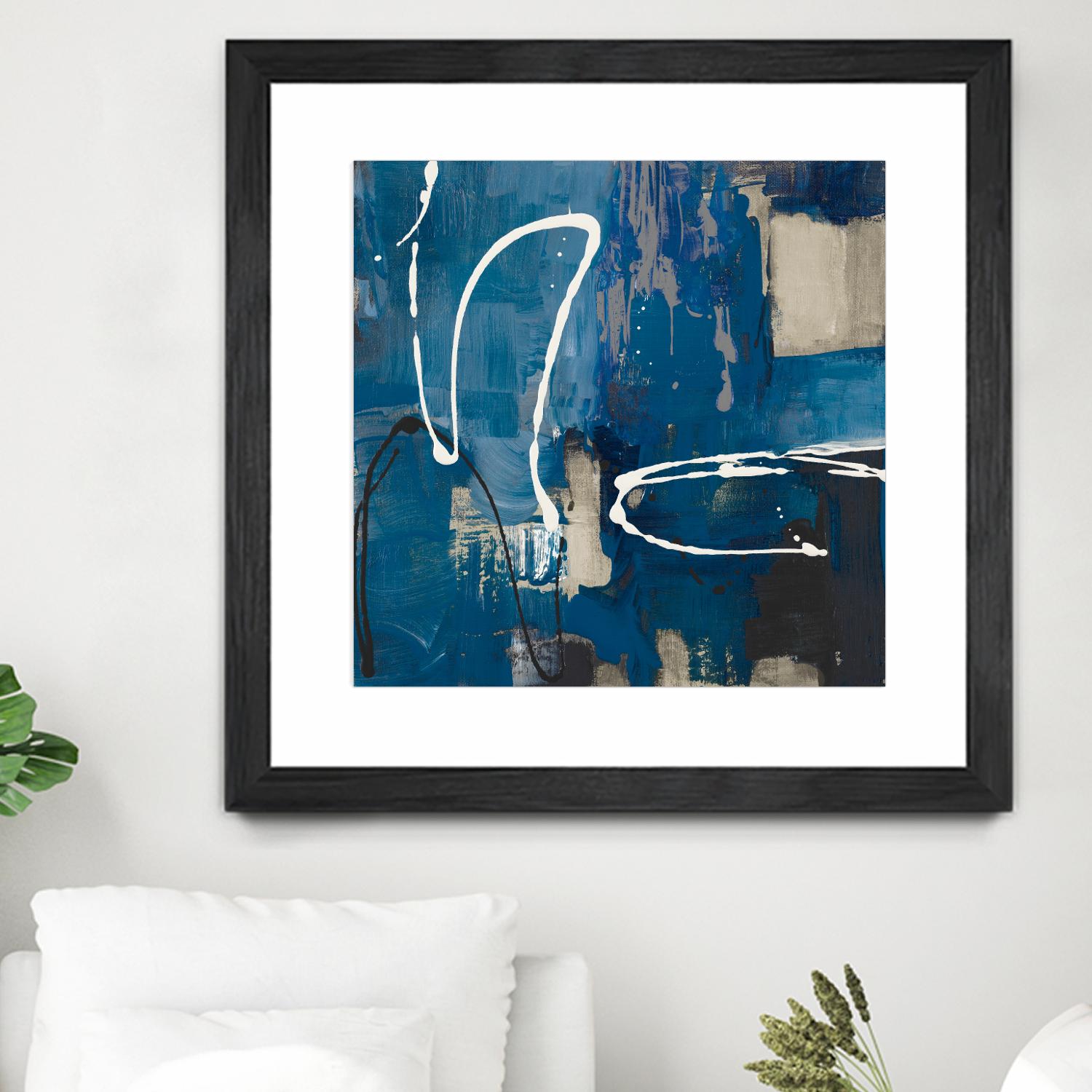 Indigo Retro by Lanie Loreth on GIANT ART - indigo abstract