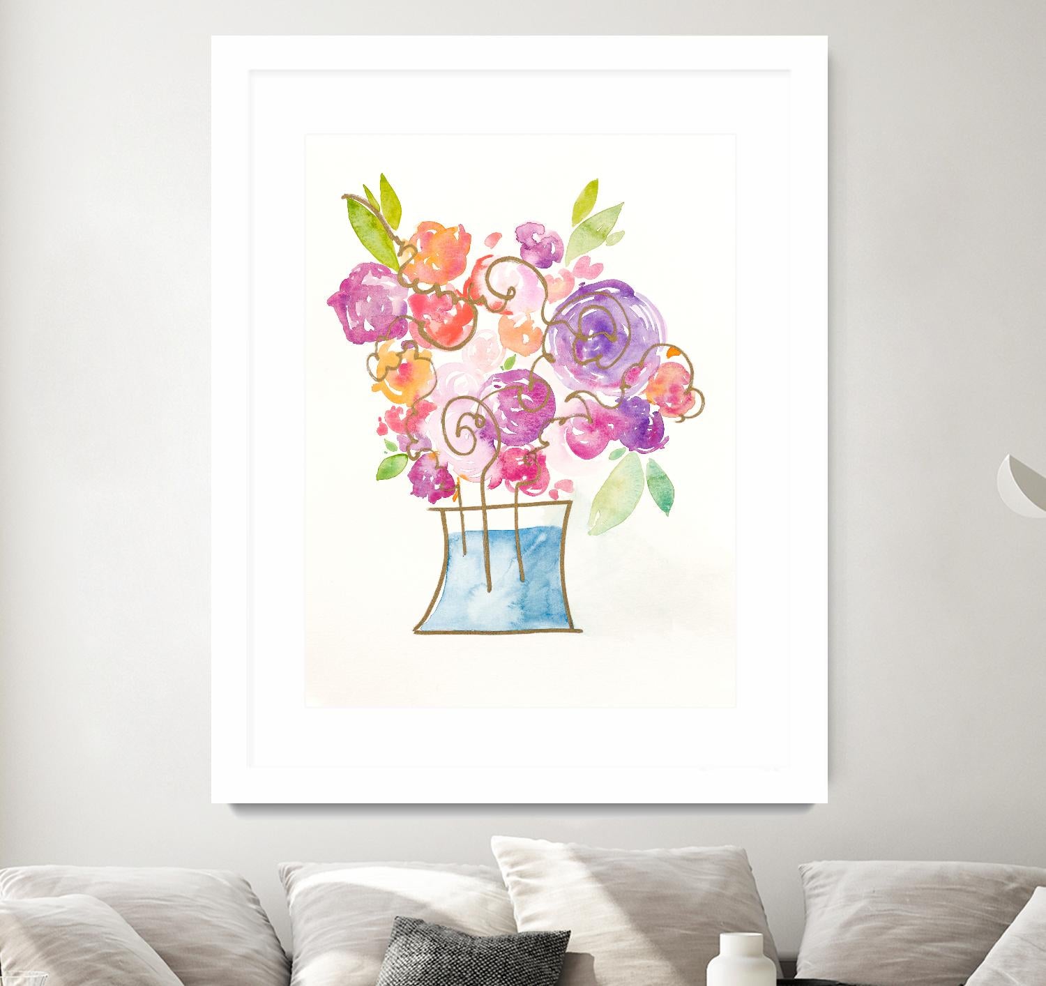 Pink and Purple Blooms II by Nola James on GIANT ART - pink floral