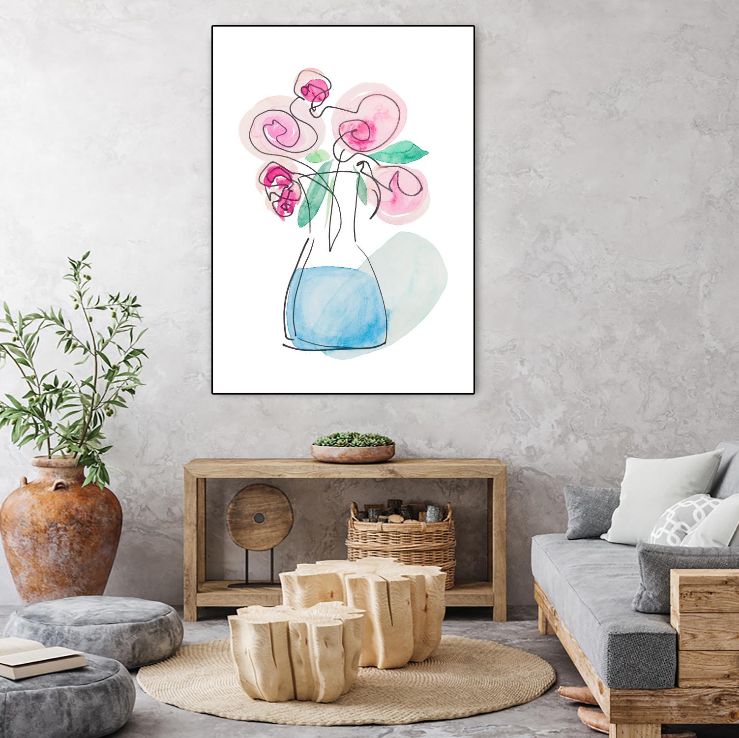 Simple Roses by Nola James on GIANT ART - multi floral