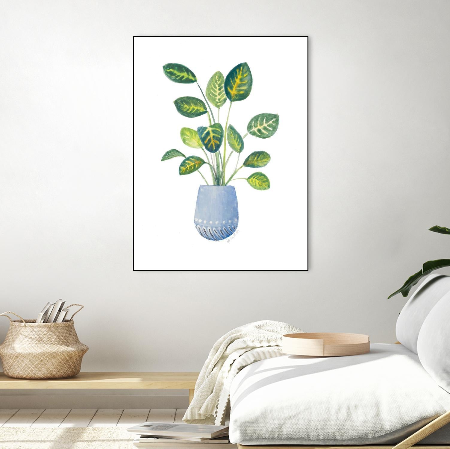 Croton In Blue Pot by Lanie Loreth on GIANT ART - floral southwestern and western
