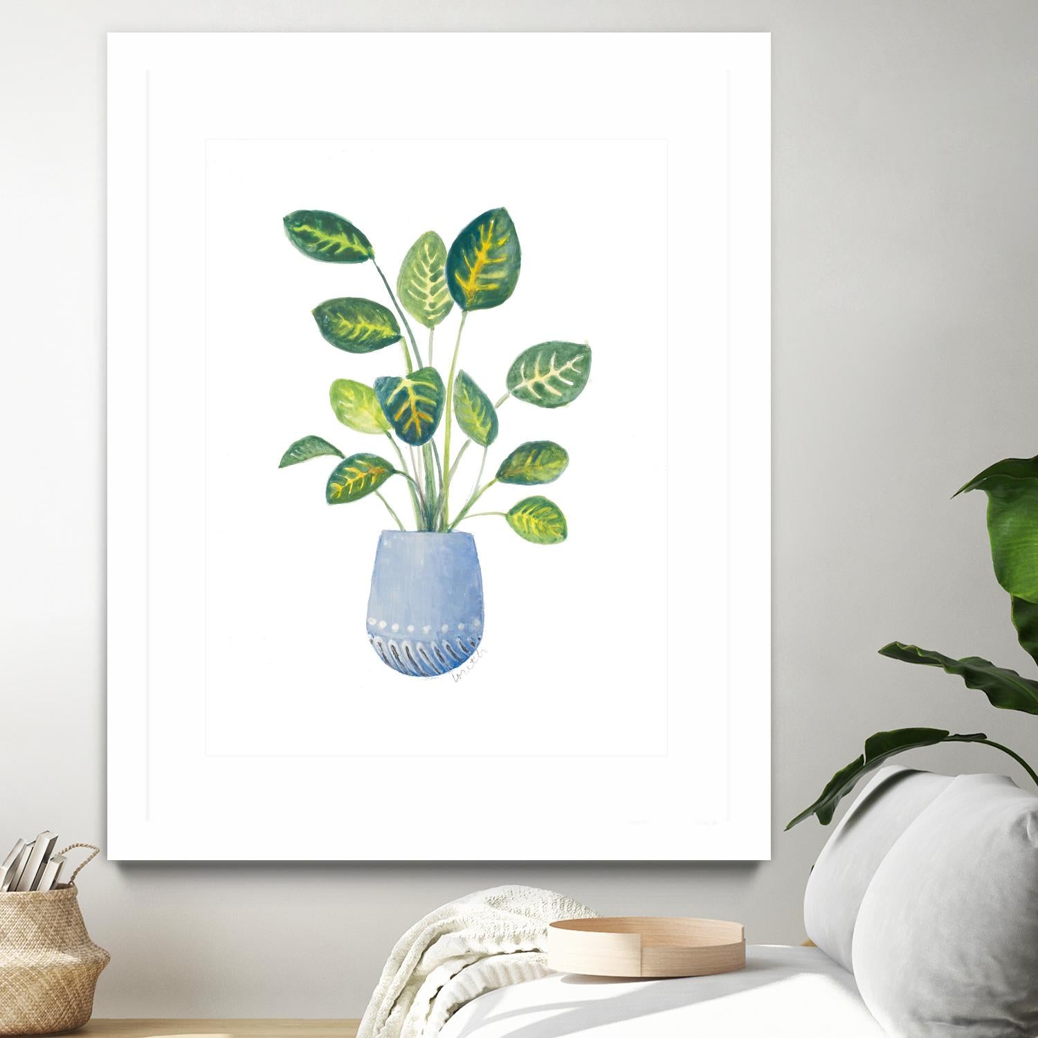 Croton In Blue Pot by Lanie Loreth on GIANT ART - floral southwestern and western