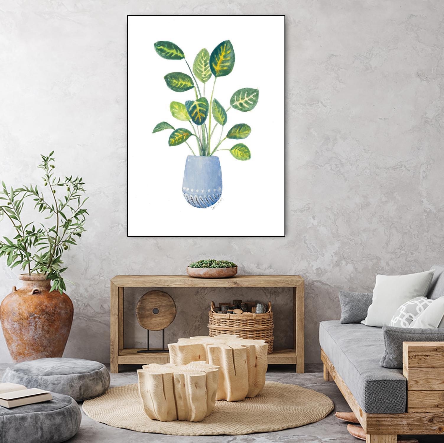 Croton In Blue Pot by Lanie Loreth on GIANT ART - floral southwestern and western
