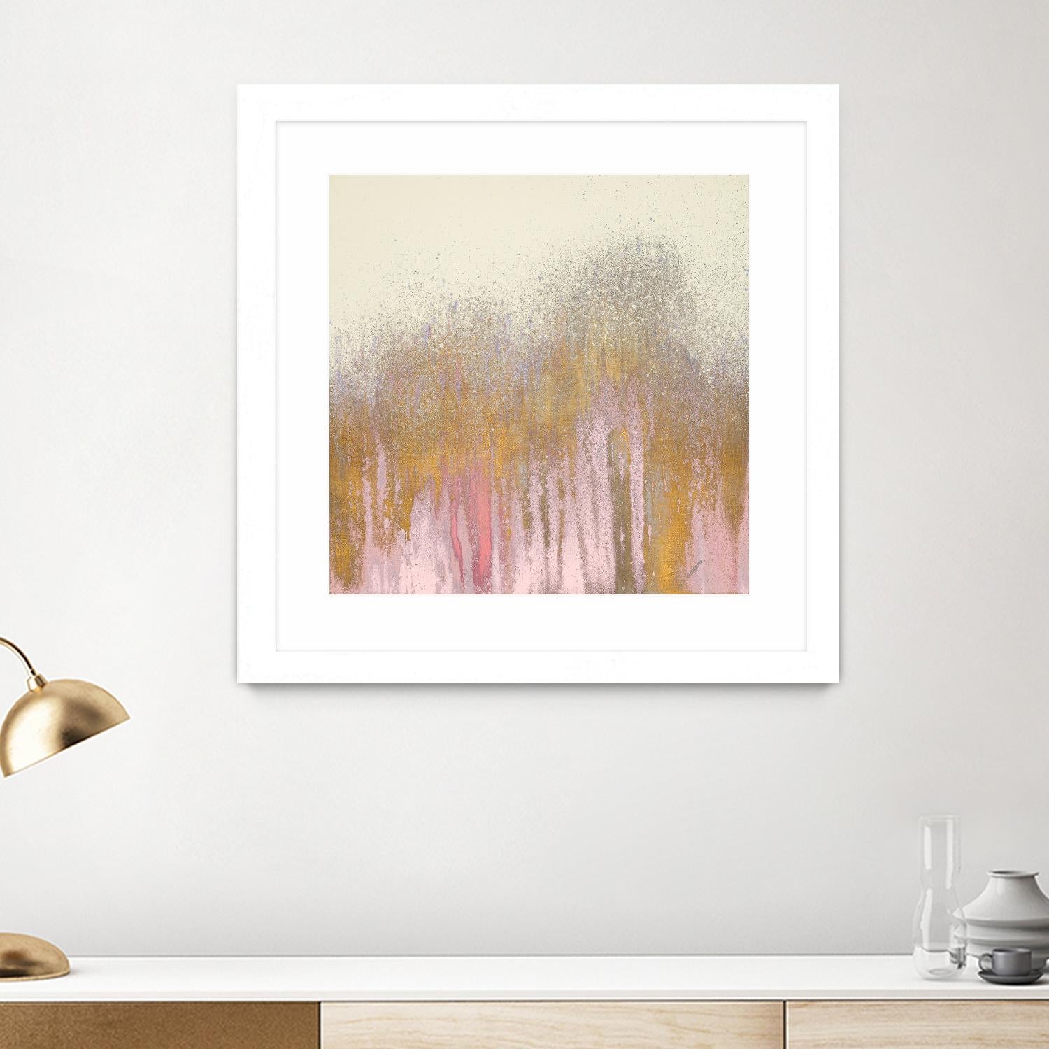 Pink Woods with Gold by Roberto Gonzalez on GIANT ART - pink,gold abstract