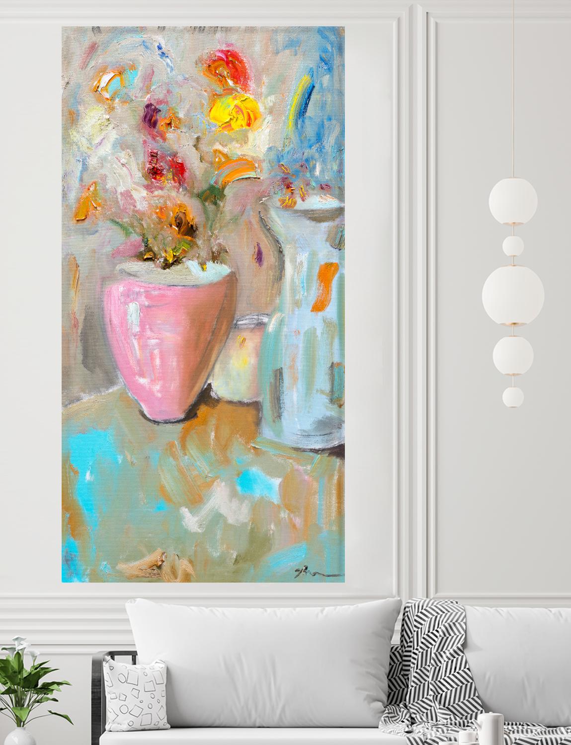 All About the Vase by Bradford Brenner on GIANT ART - muted tones floral & still life