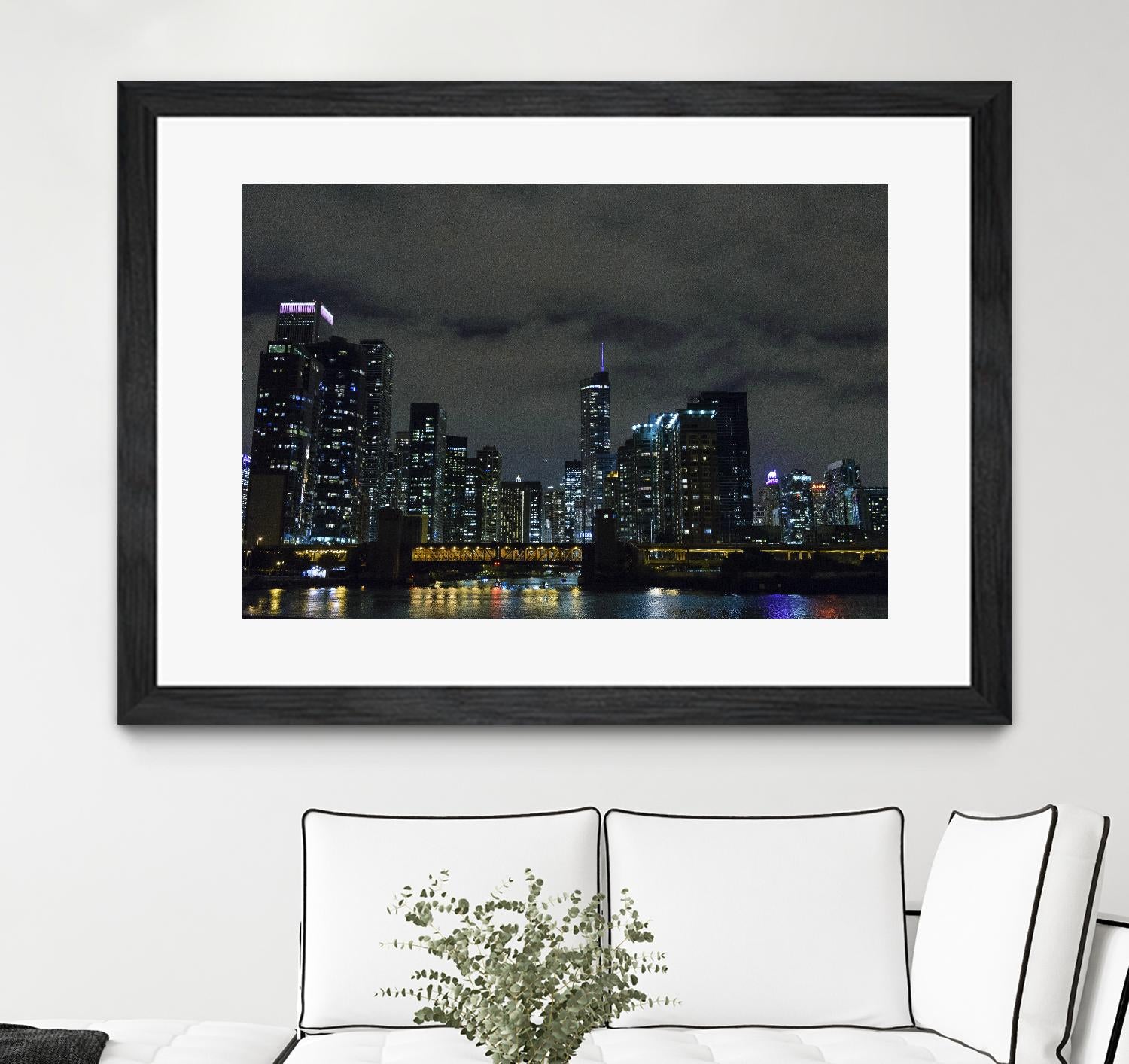 Nightscape by Nancy Crowell on GIANT ART - yellow city scene