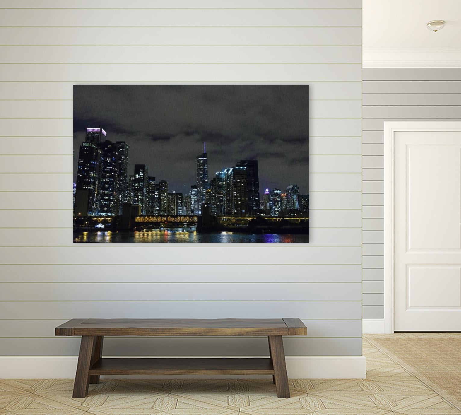 Nightscape by Nancy Crowell on GIANT ART - yellow city scene