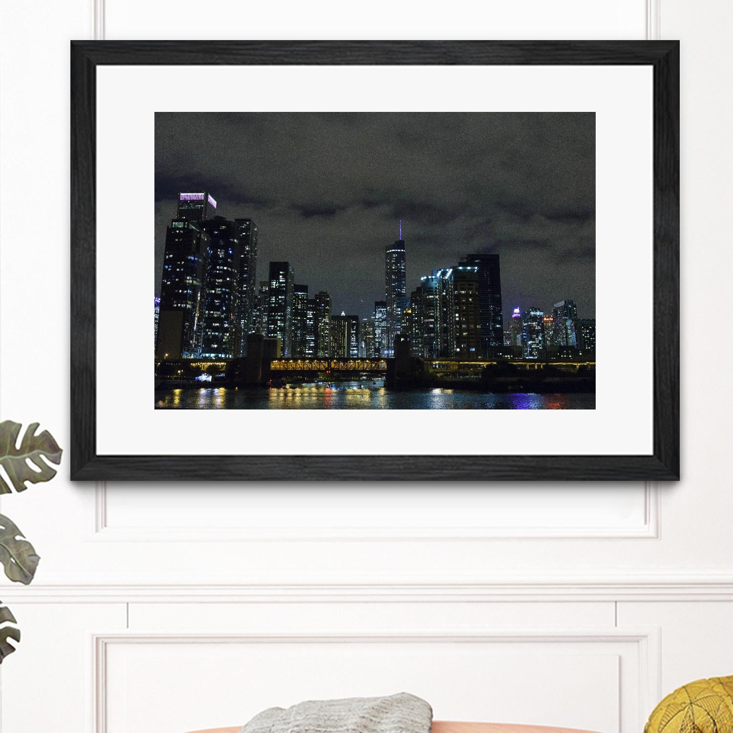 Nightscape by Nancy Crowell on GIANT ART - yellow city scene