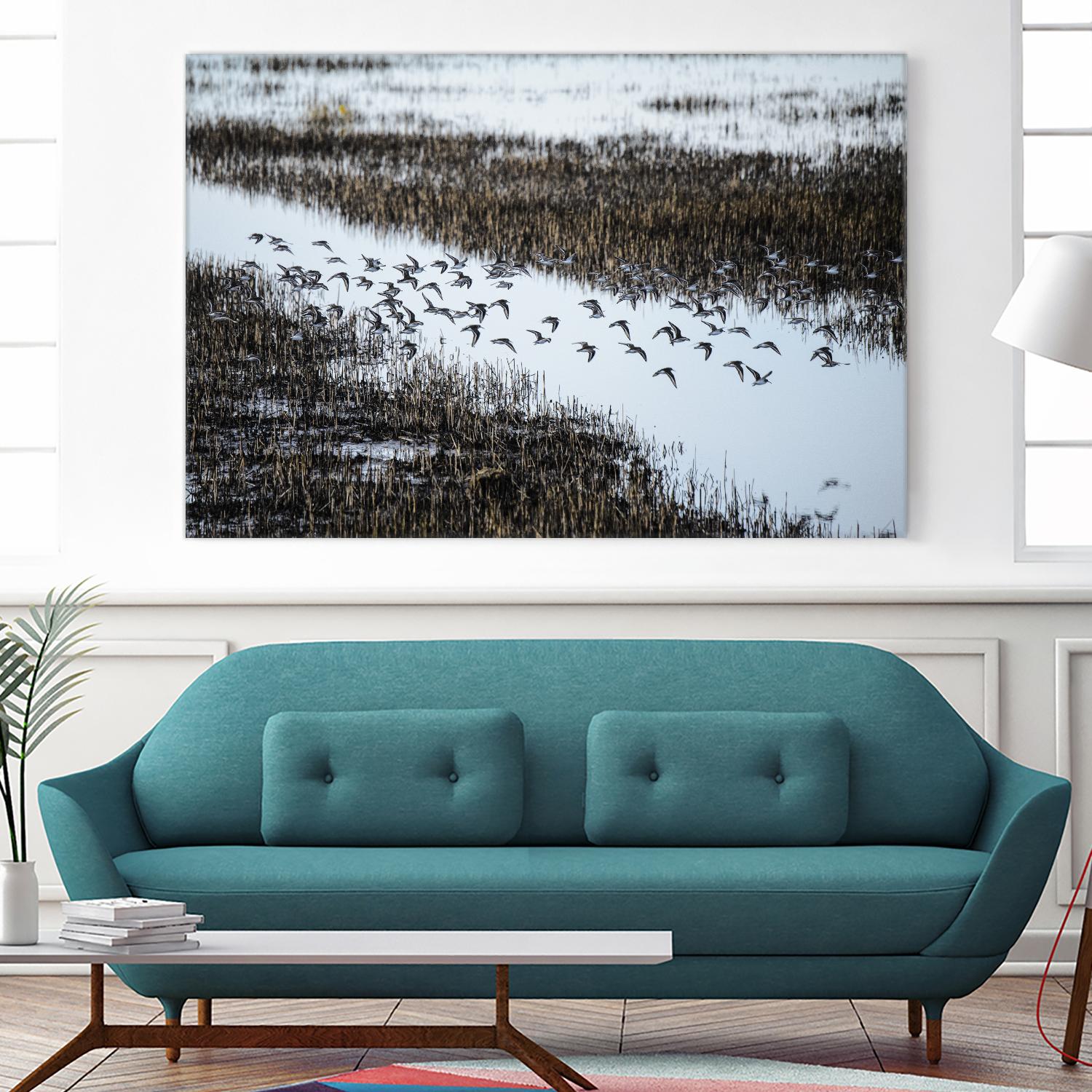 Flock by Nancy Crowell on GIANT ART - blue landscape
