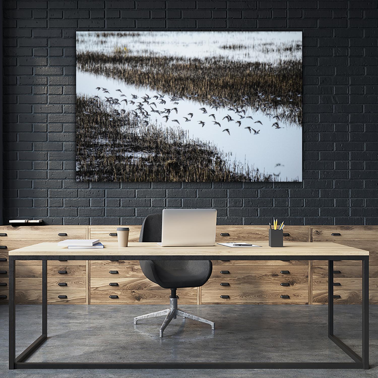 Flock by Nancy Crowell on GIANT ART - blue landscape