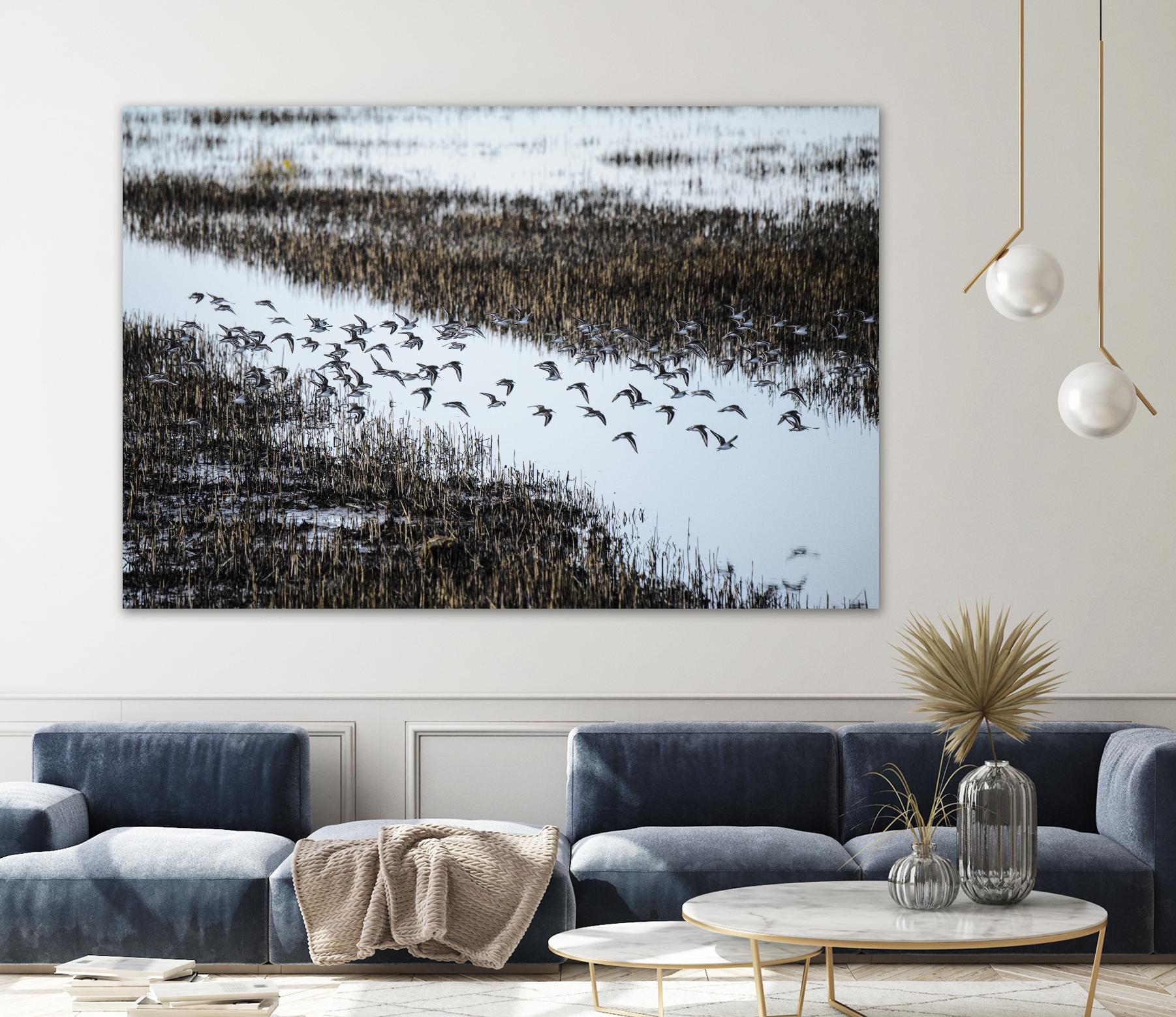 Flock by Nancy Crowell on GIANT ART - blue landscape