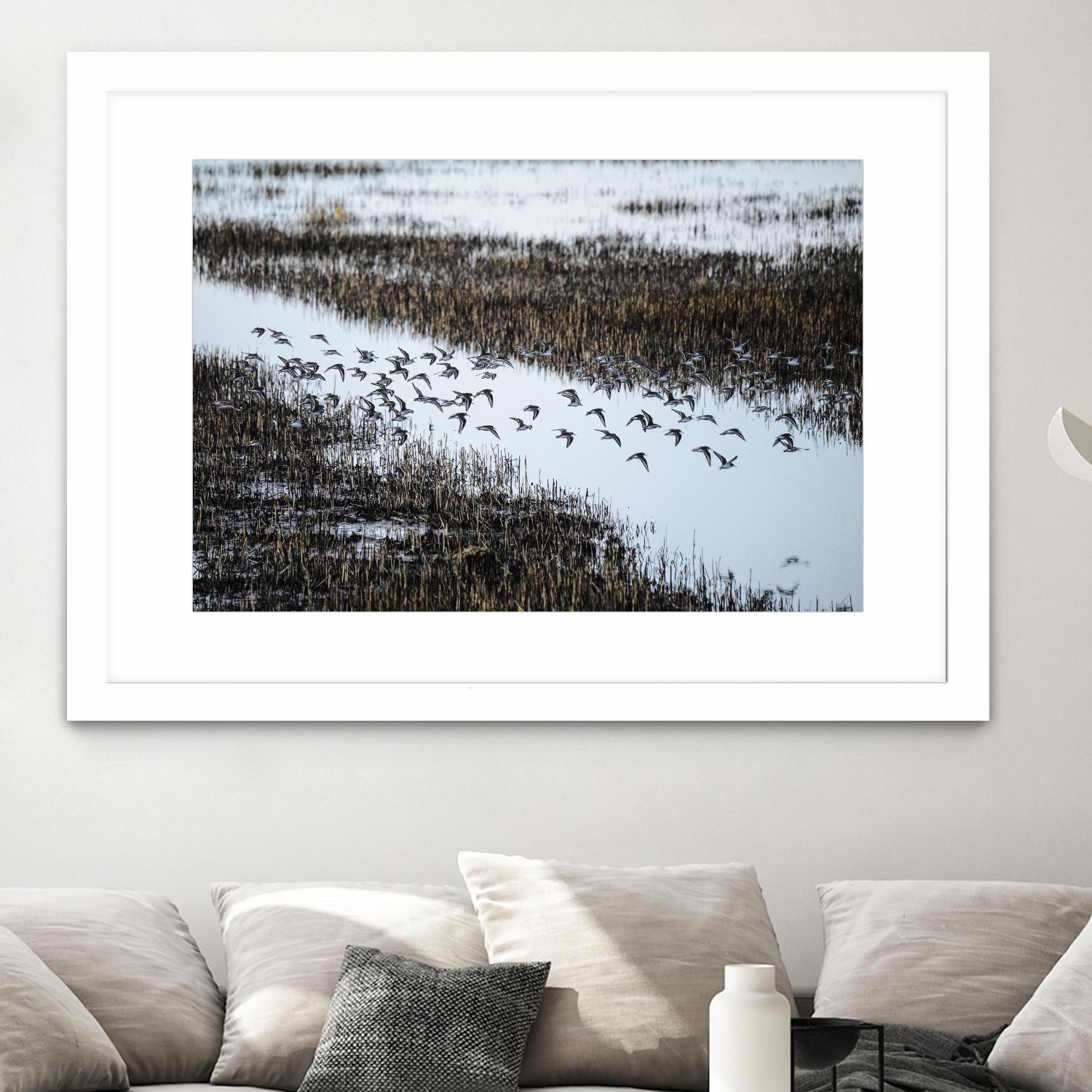 Flock by Nancy Crowell on GIANT ART - blue landscape