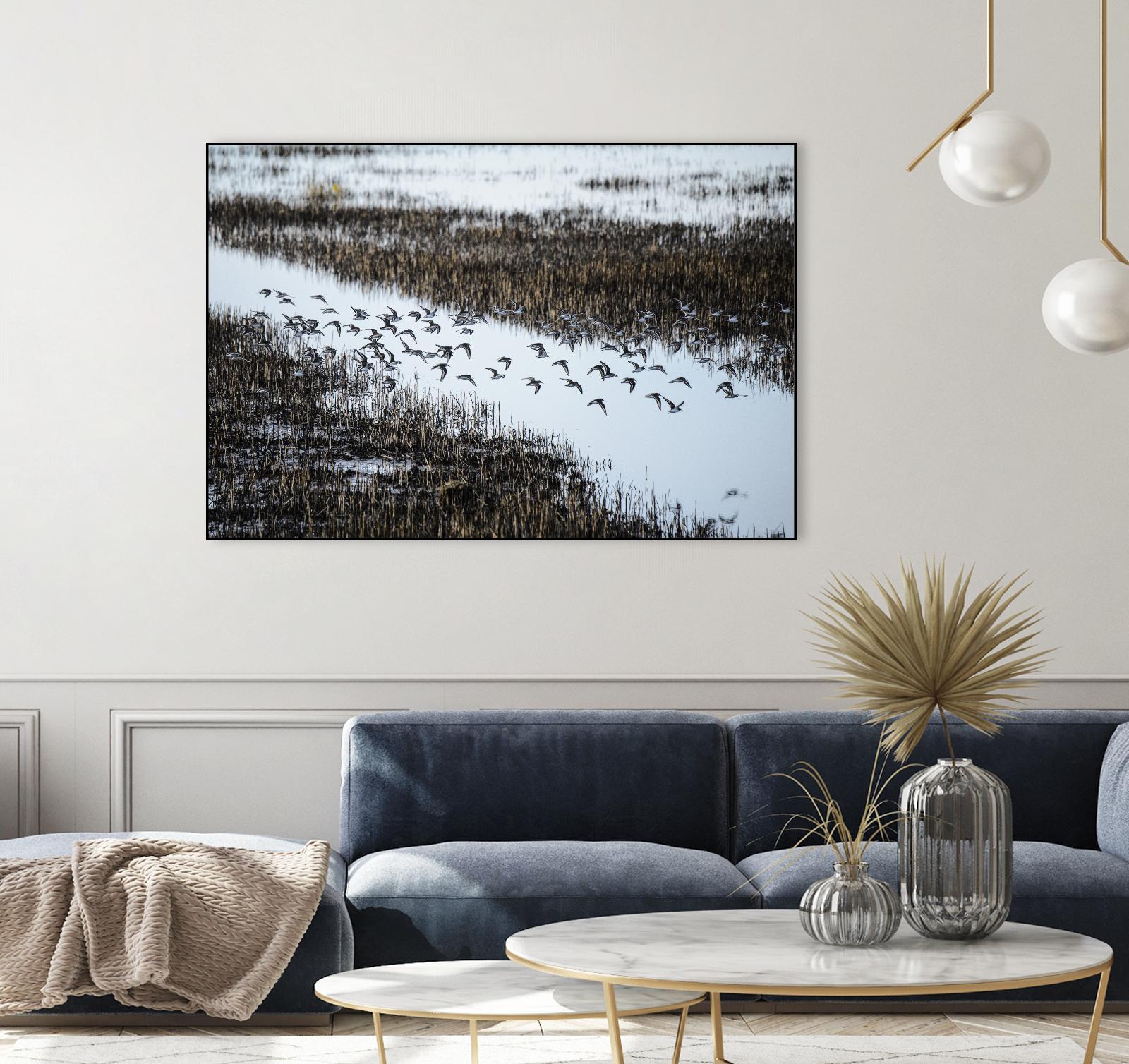 Flock by Nancy Crowell on GIANT ART - blue landscape