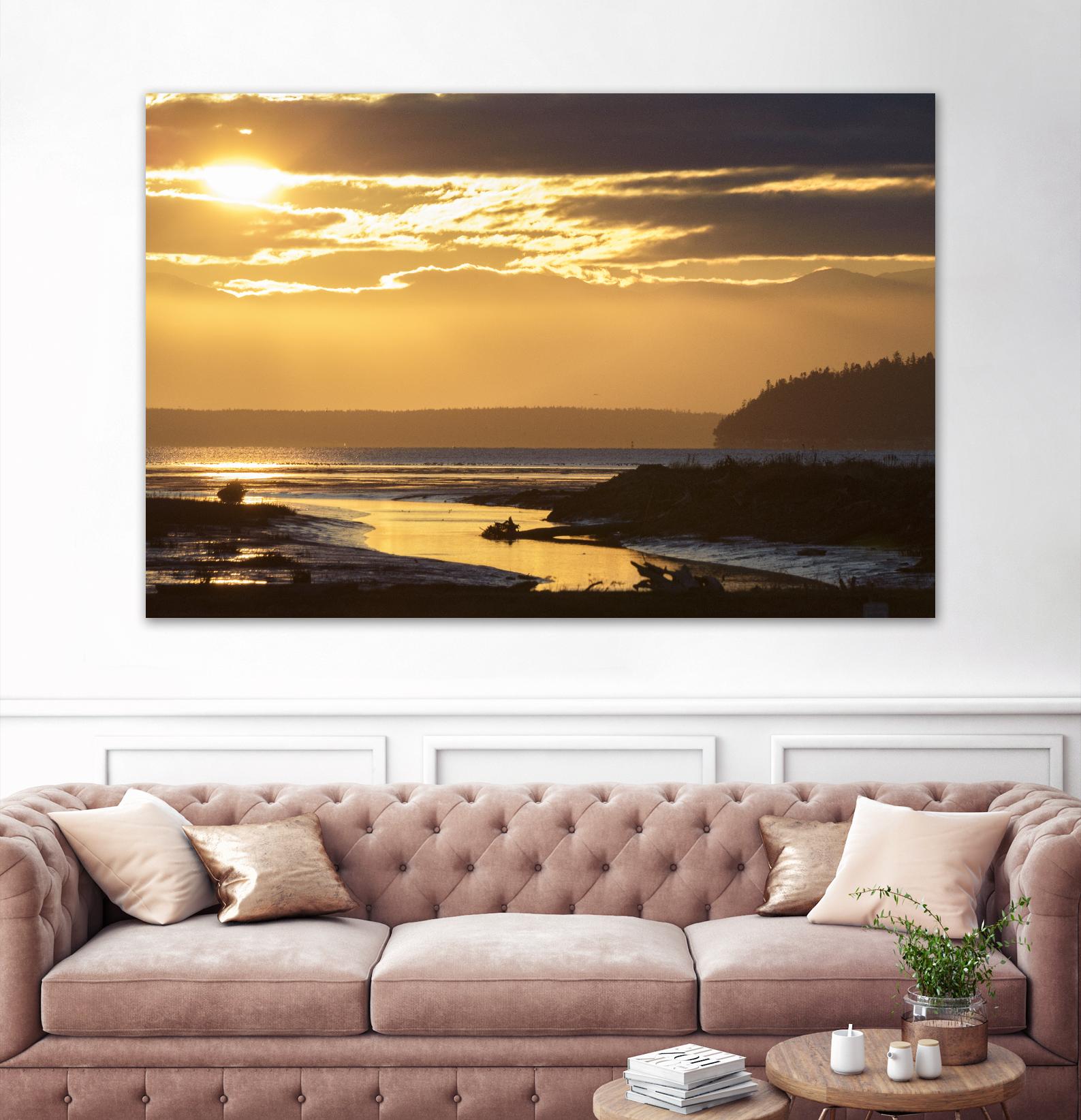 Warm Glow II by Nancy Crowell on GIANT ART - beige landscape