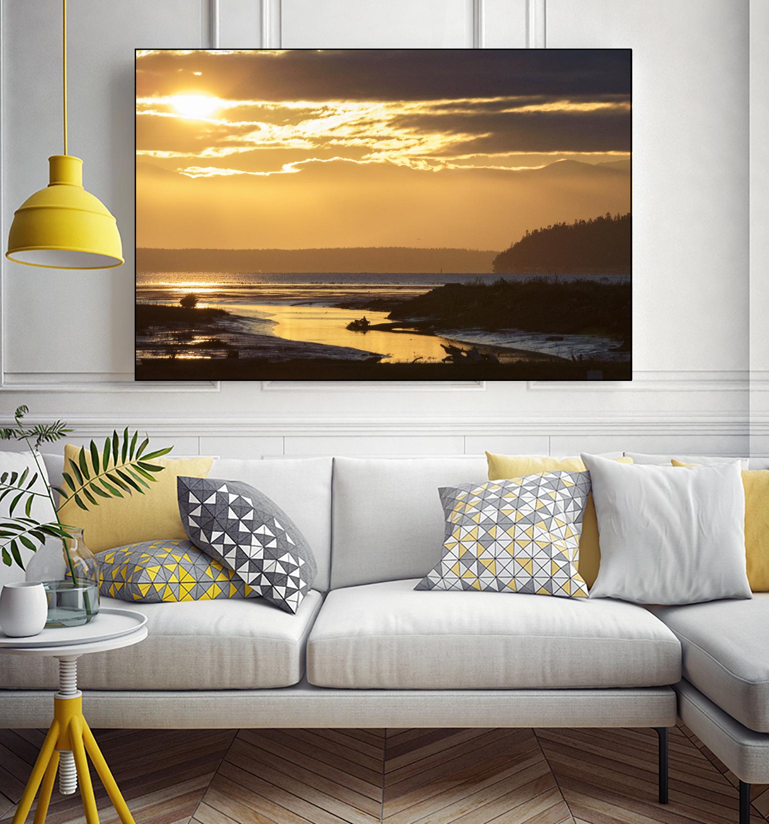 Warm Glow II by Nancy Crowell on GIANT ART - beige landscape