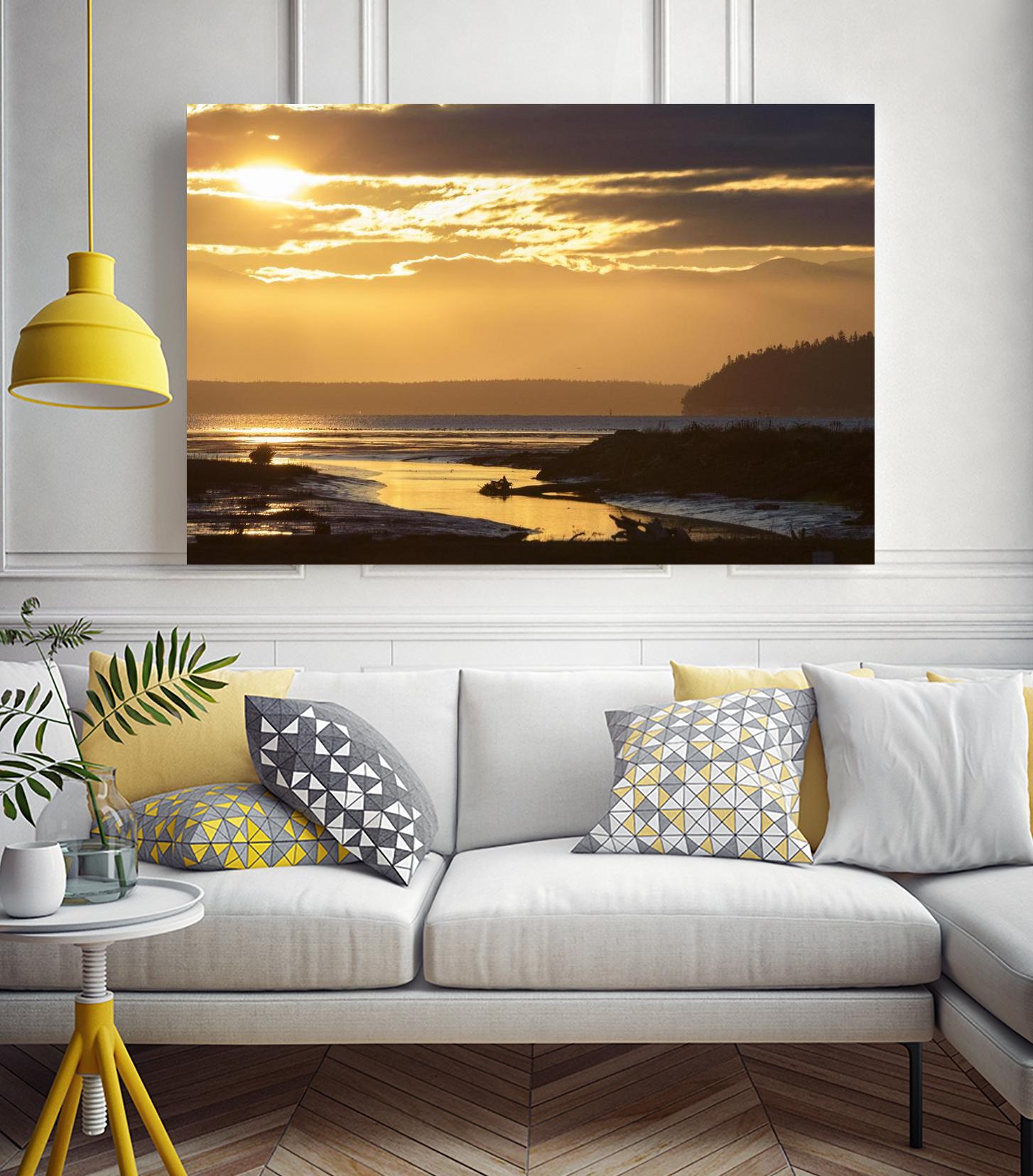 Warm Glow II by Nancy Crowell on GIANT ART - beige landscape