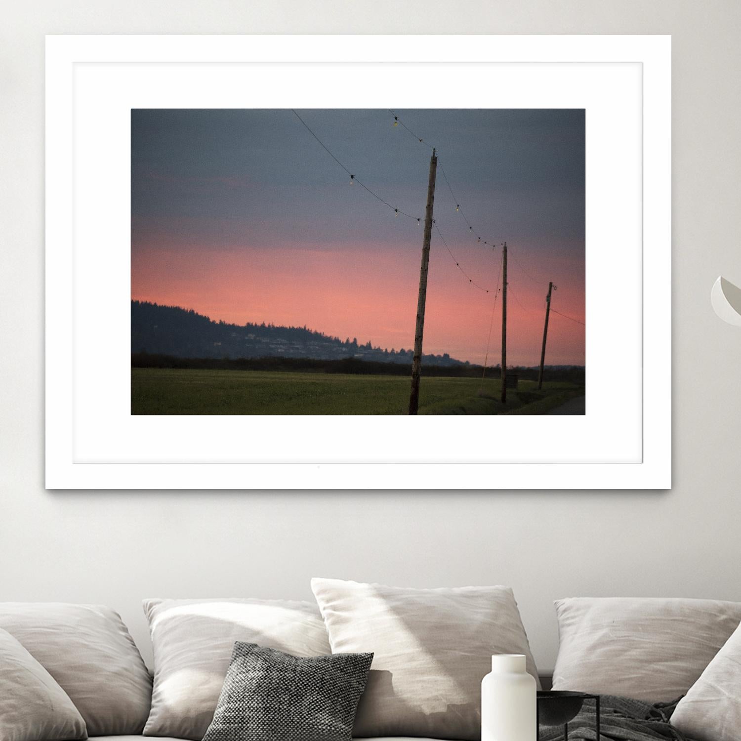 Pink Sky at Night by Nancy Crowell on GIANT ART - blue landscape