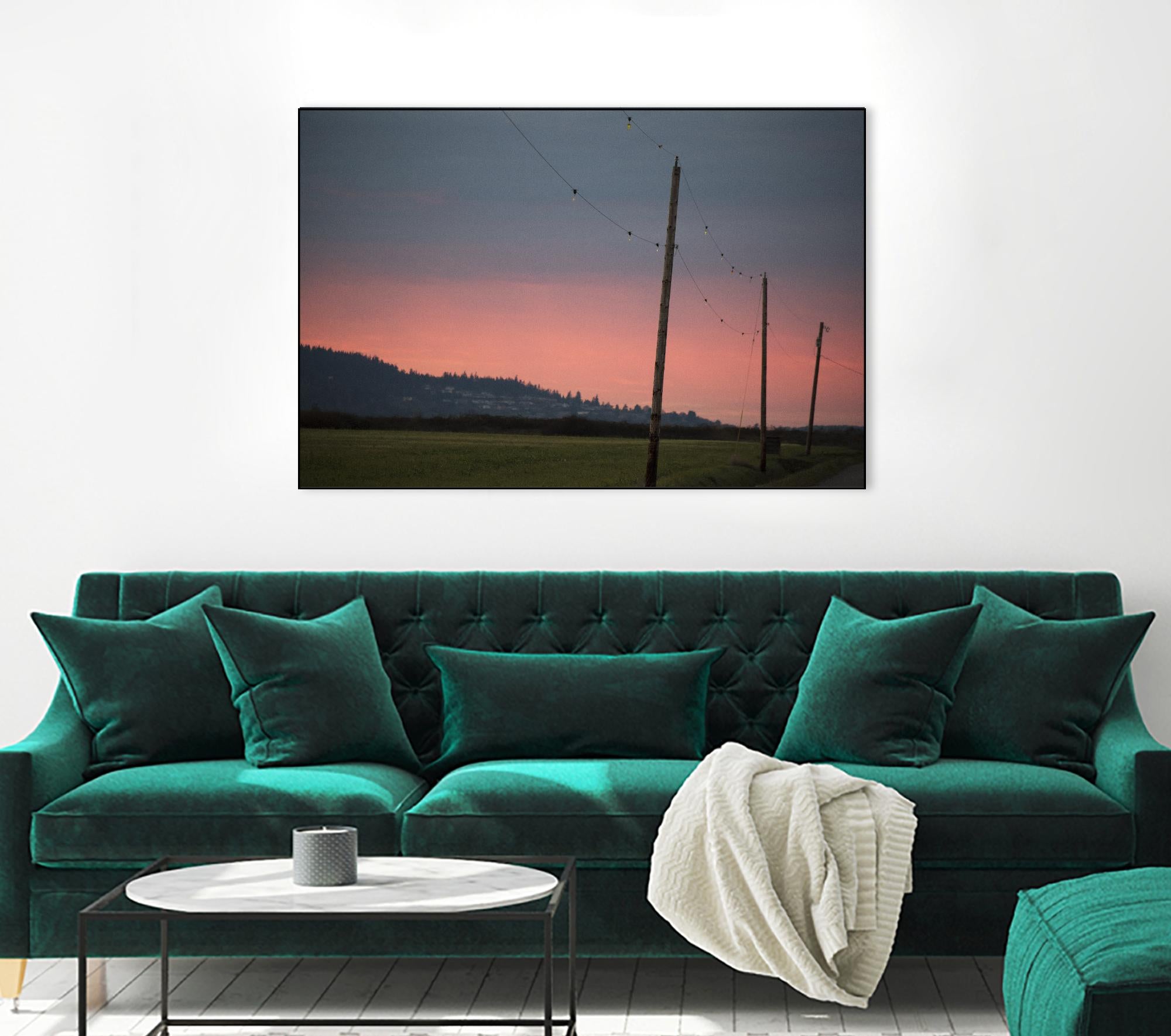 Pink Sky at Night by Nancy Crowell on GIANT ART - blue landscape
