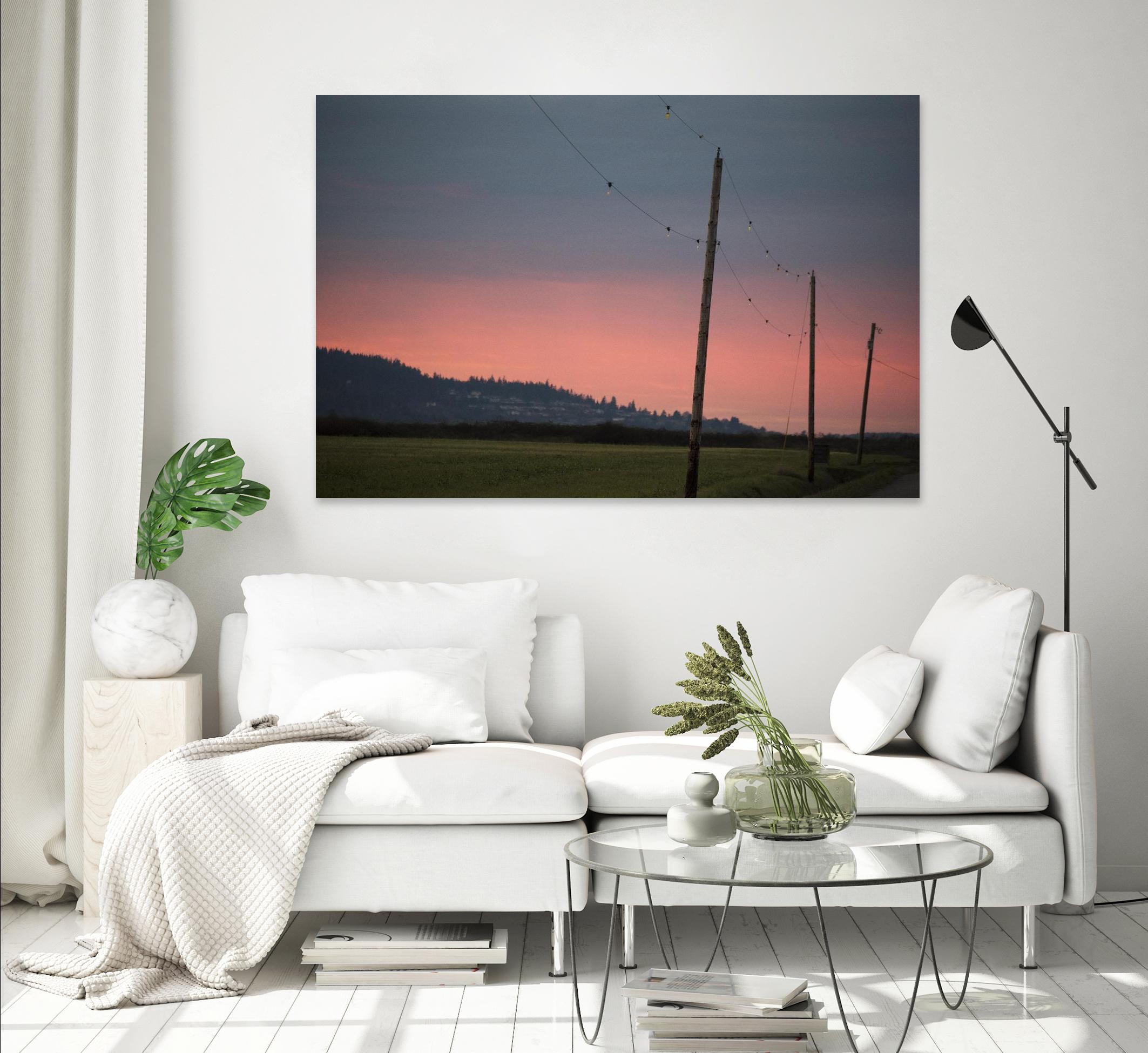 Pink Sky at Night by Nancy Crowell on GIANT ART - blue landscape