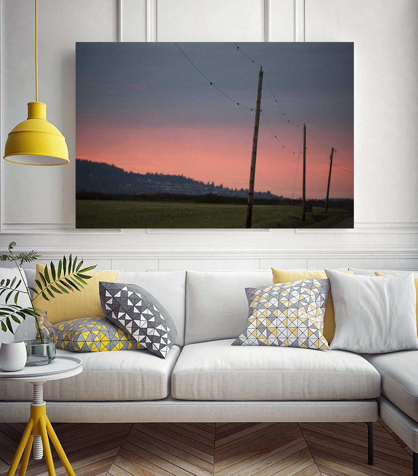 Pink Sky at Night by Nancy Crowell on GIANT ART - blue landscape