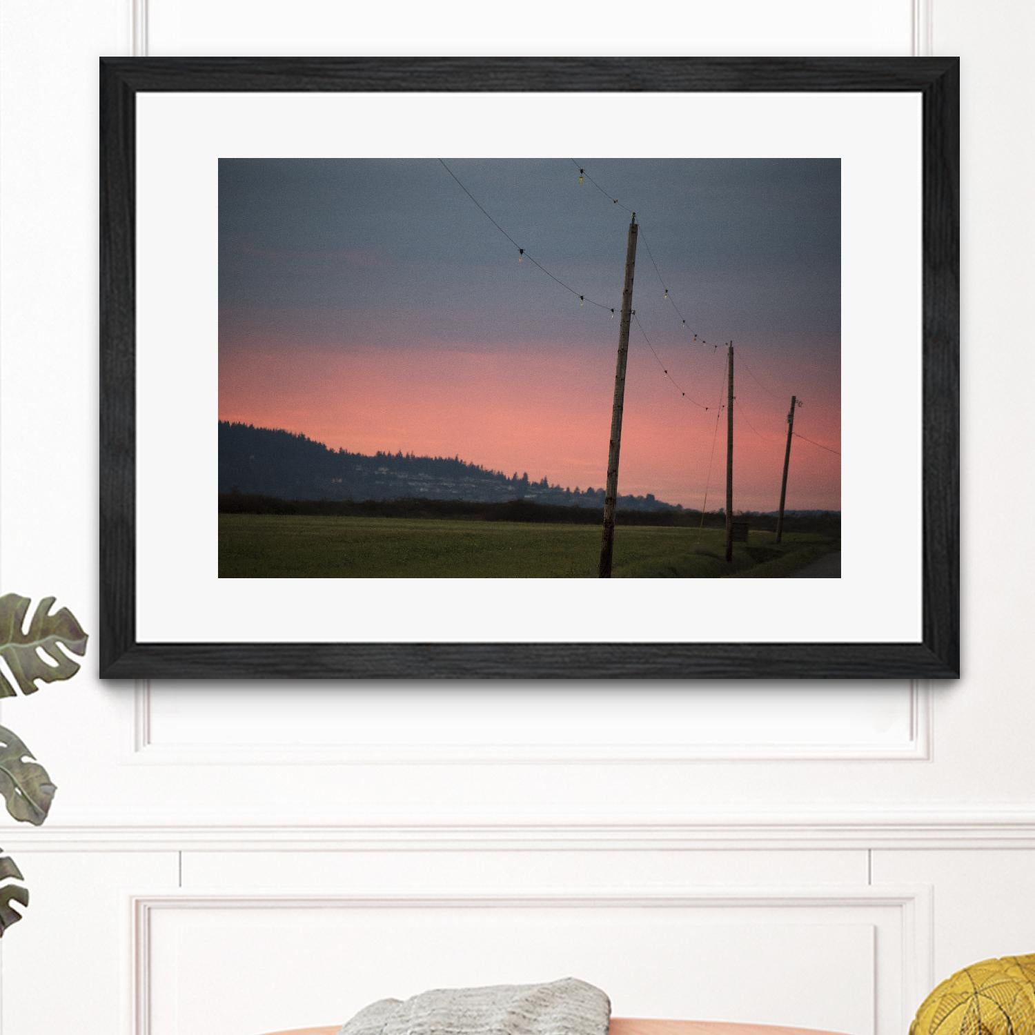 Pink Sky at Night by Nancy Crowell on GIANT ART - blue landscape