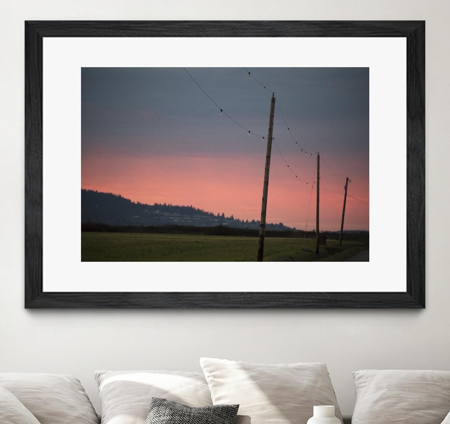 Pink Sky at Night by Nancy Crowell on GIANT ART - blue landscape