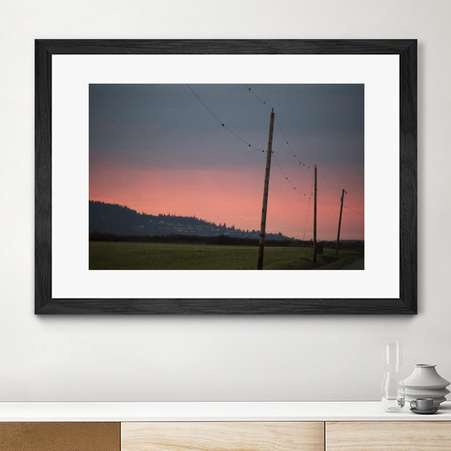 Pink Sky at Night by Nancy Crowell on GIANT ART - blue landscape