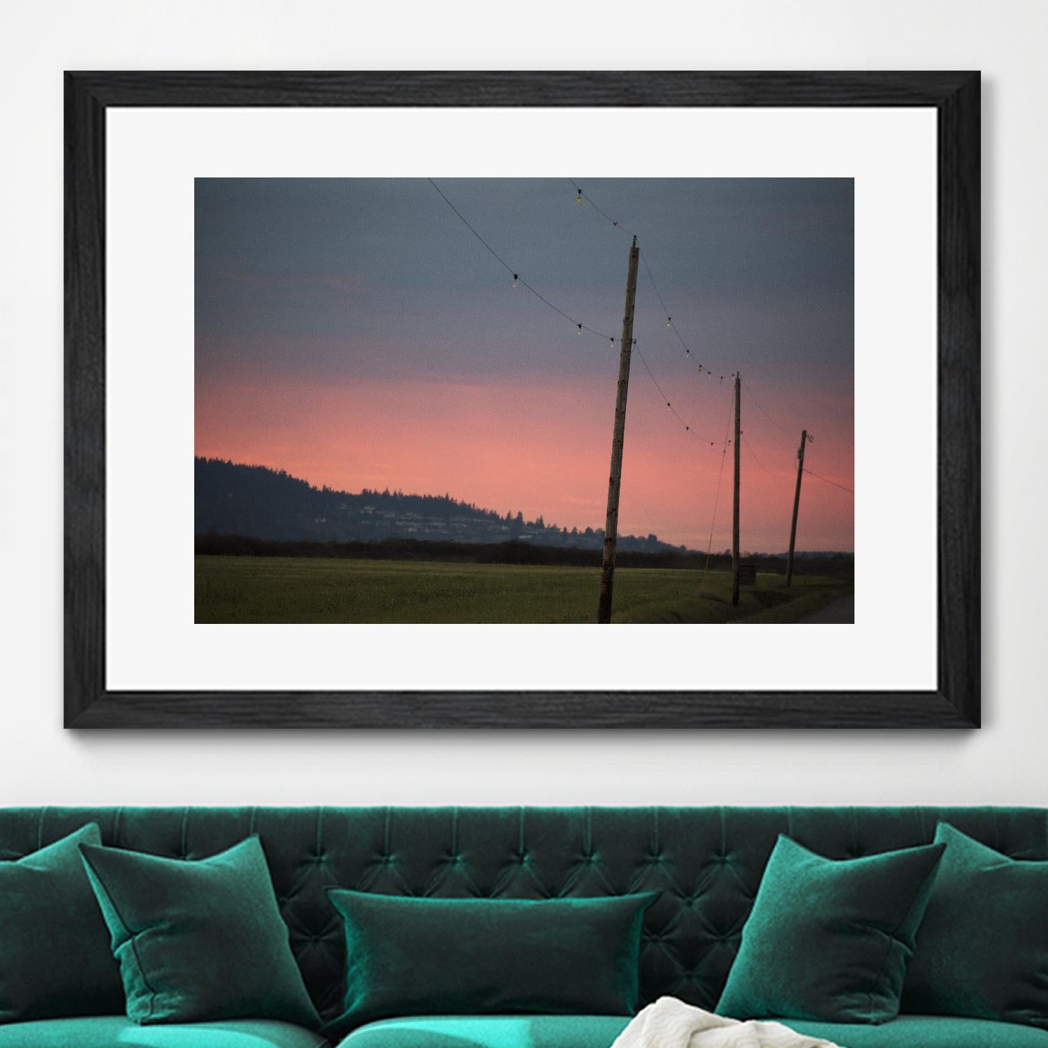 Pink Sky at Night by Nancy Crowell on GIANT ART - blue landscape