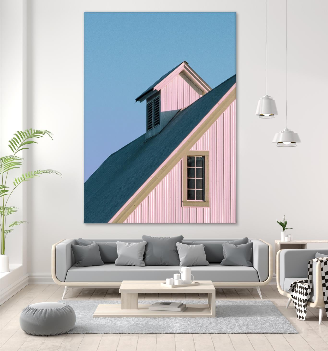 Pastoral Pink by Nancy Crowell on GIANT ART - pink rustic scenes