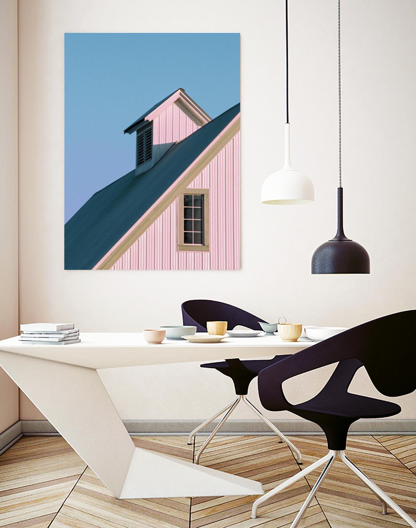 Pastoral Pink by Nancy Crowell on GIANT ART - pink rustic scenes