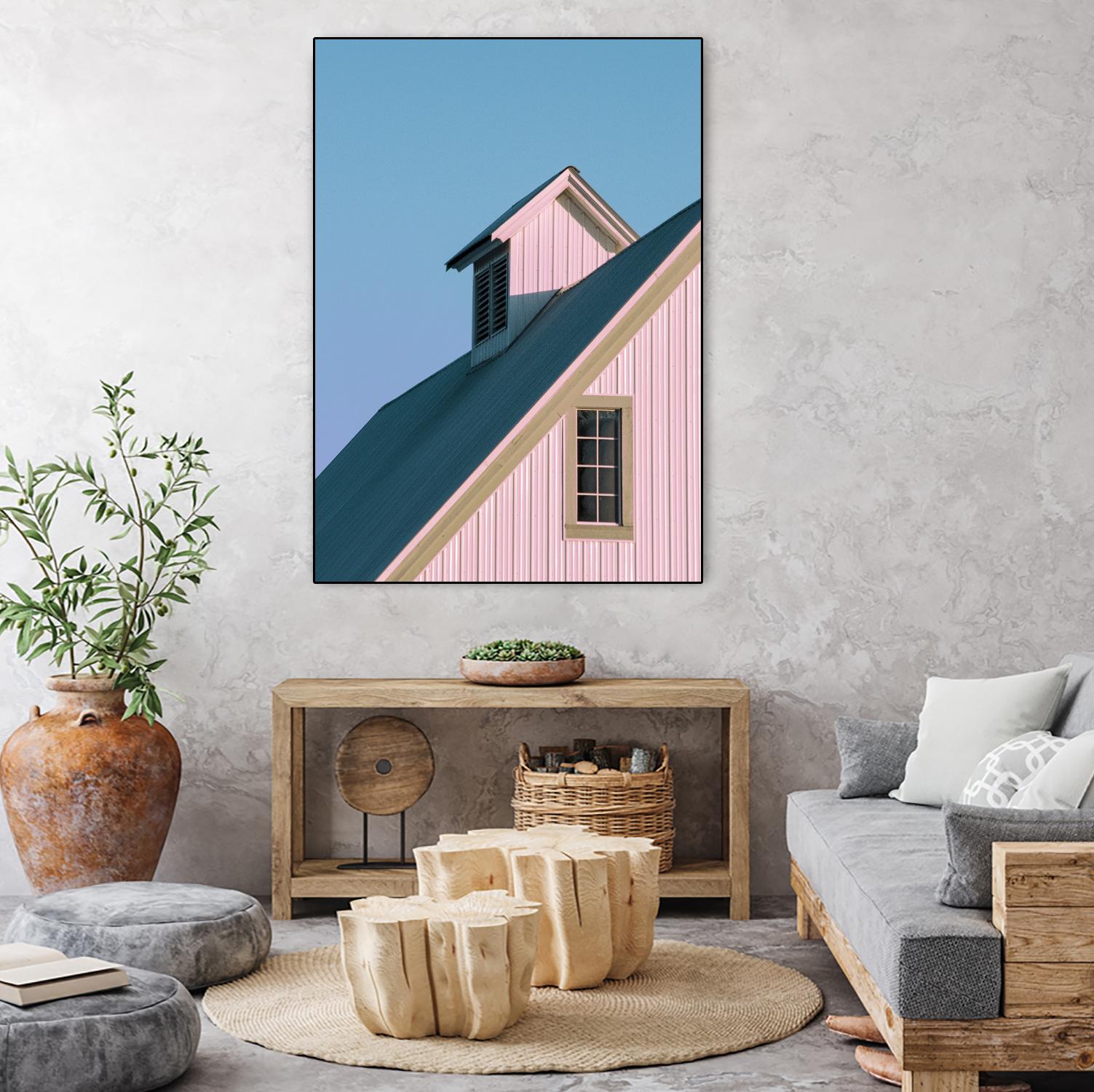 Pastoral Pink by Nancy Crowell on GIANT ART - pink rustic scenes
