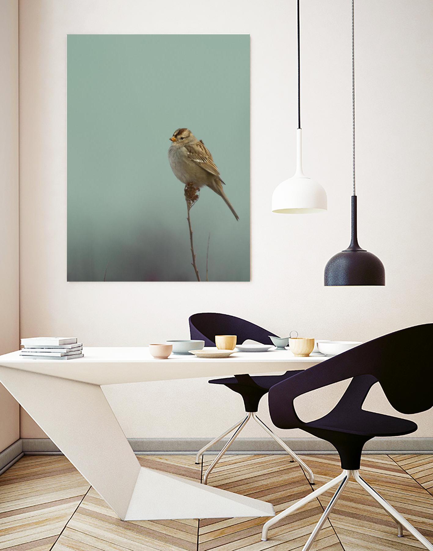 Perch by Nancy Crowell on GIANT ART - greens birds