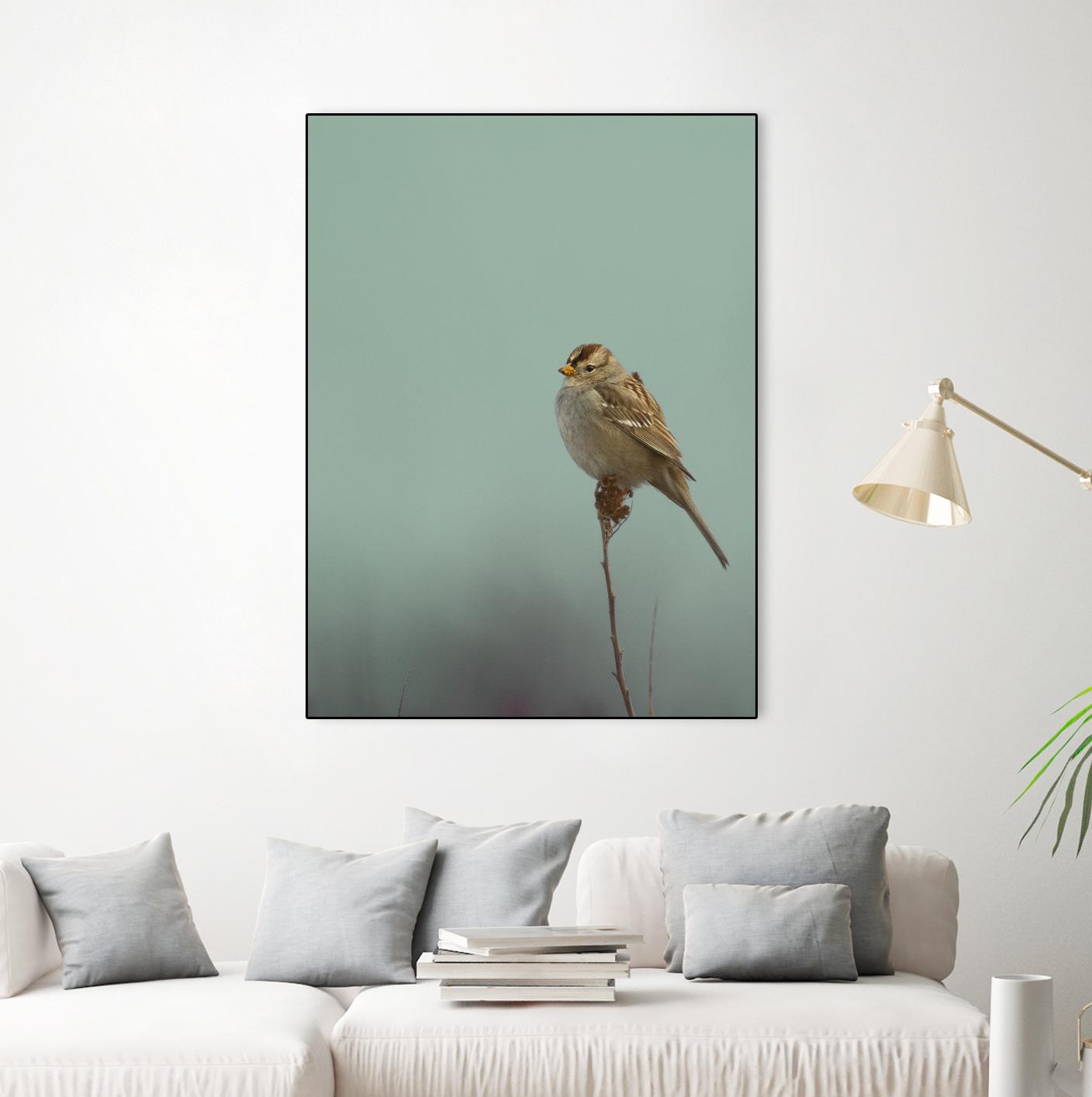 Perch by Nancy Crowell on GIANT ART - greens birds