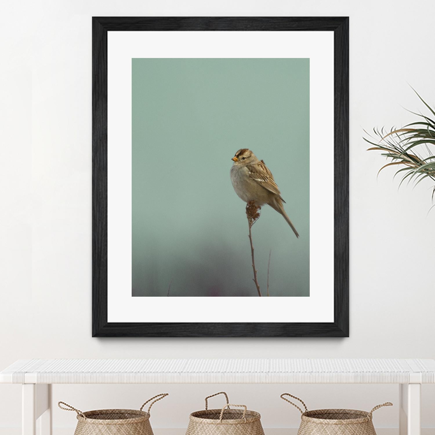 Perch by Nancy Crowell on GIANT ART - greens birds