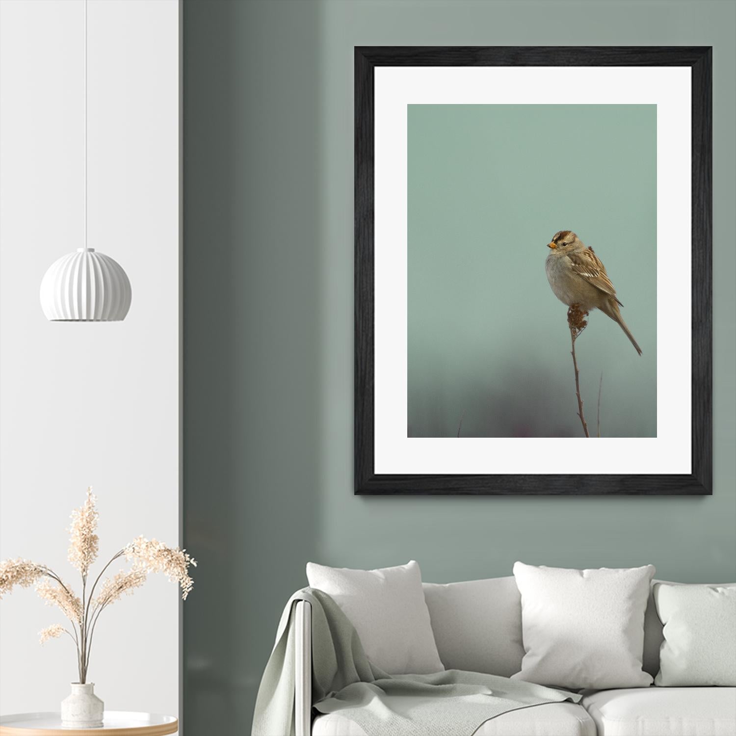 Perch by Nancy Crowell on GIANT ART - greens birds