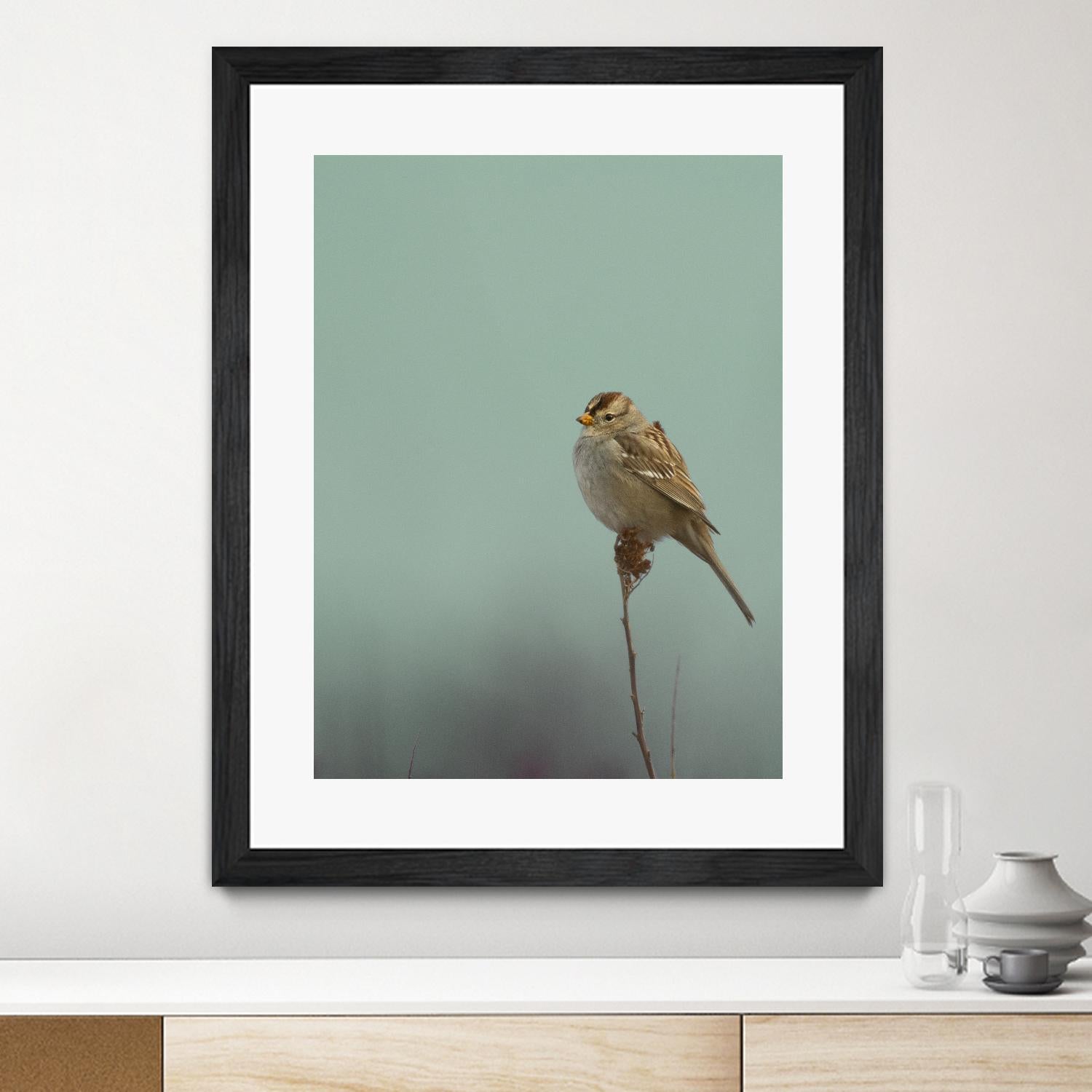 Perch by Nancy Crowell on GIANT ART - greens birds